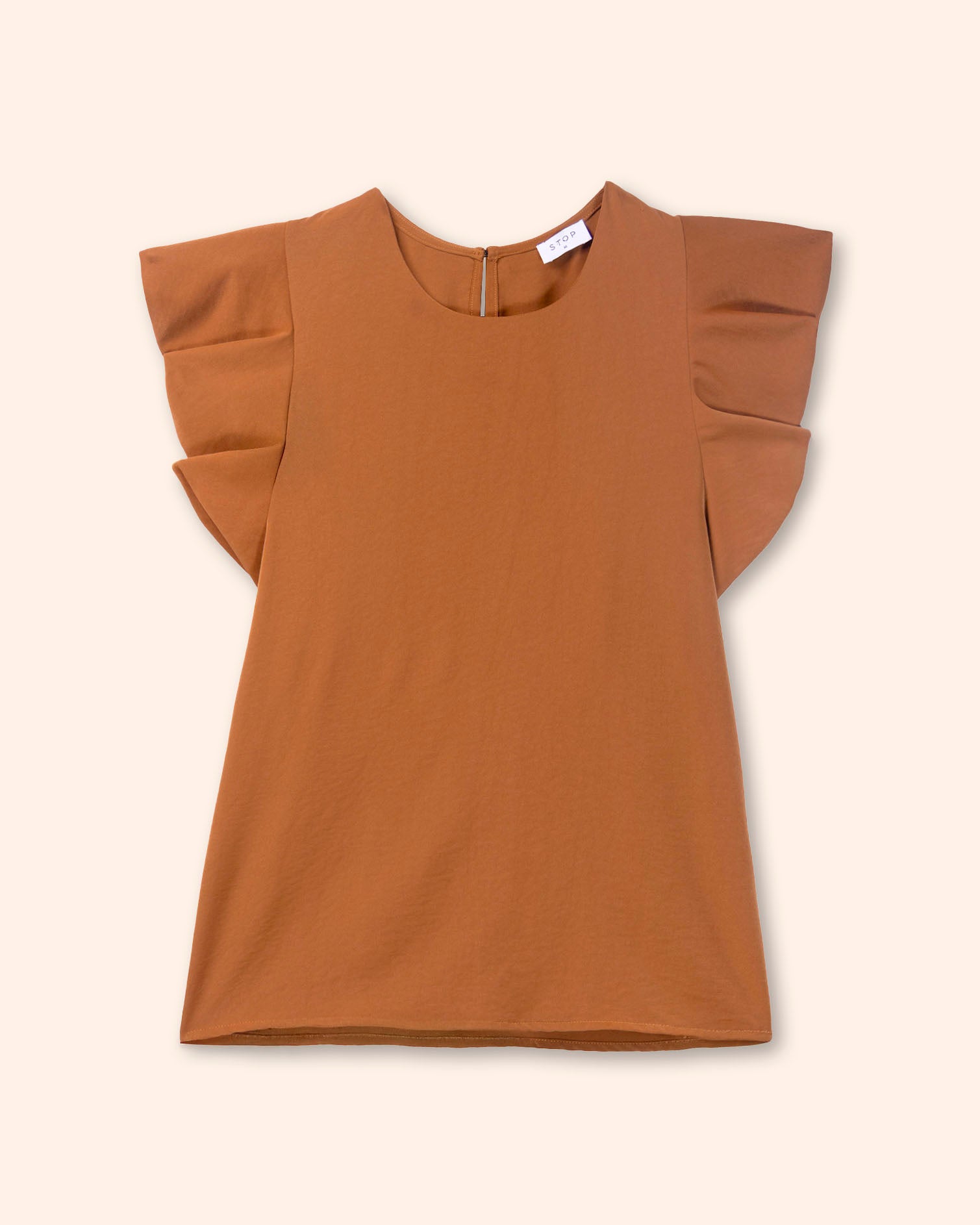 blusa‑camel‑manga‑con‑volado‑sutil‑STOP