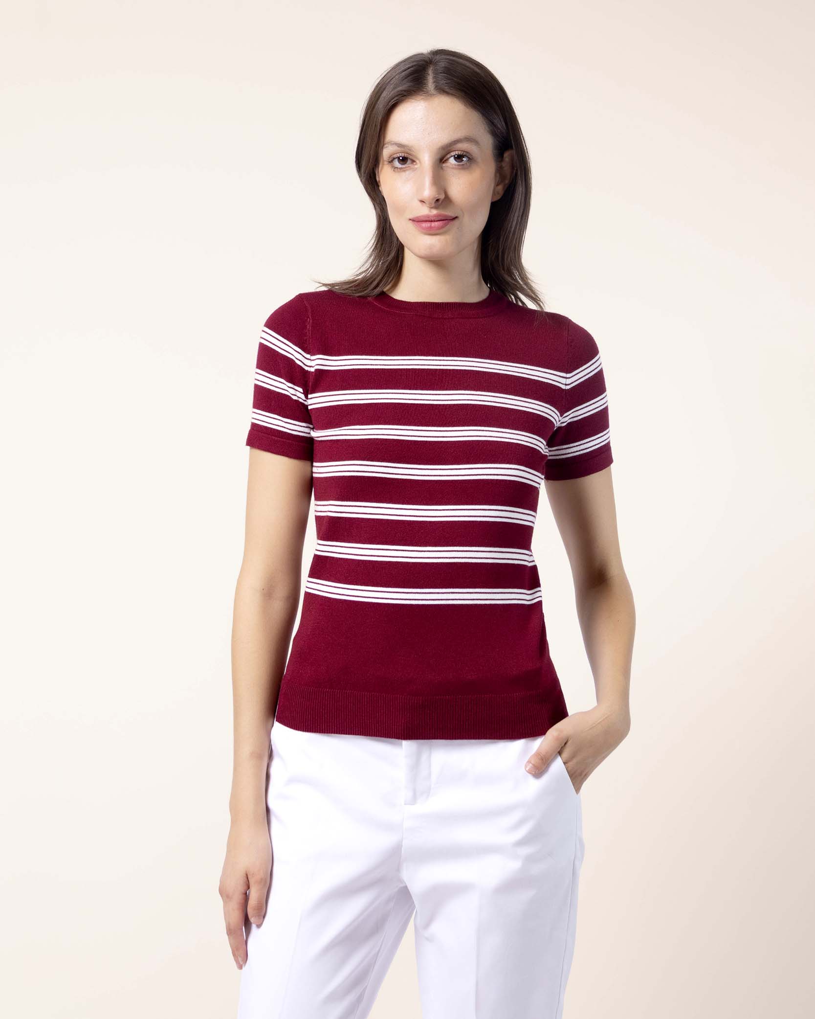 blusa-tejida-manga-corta-vino