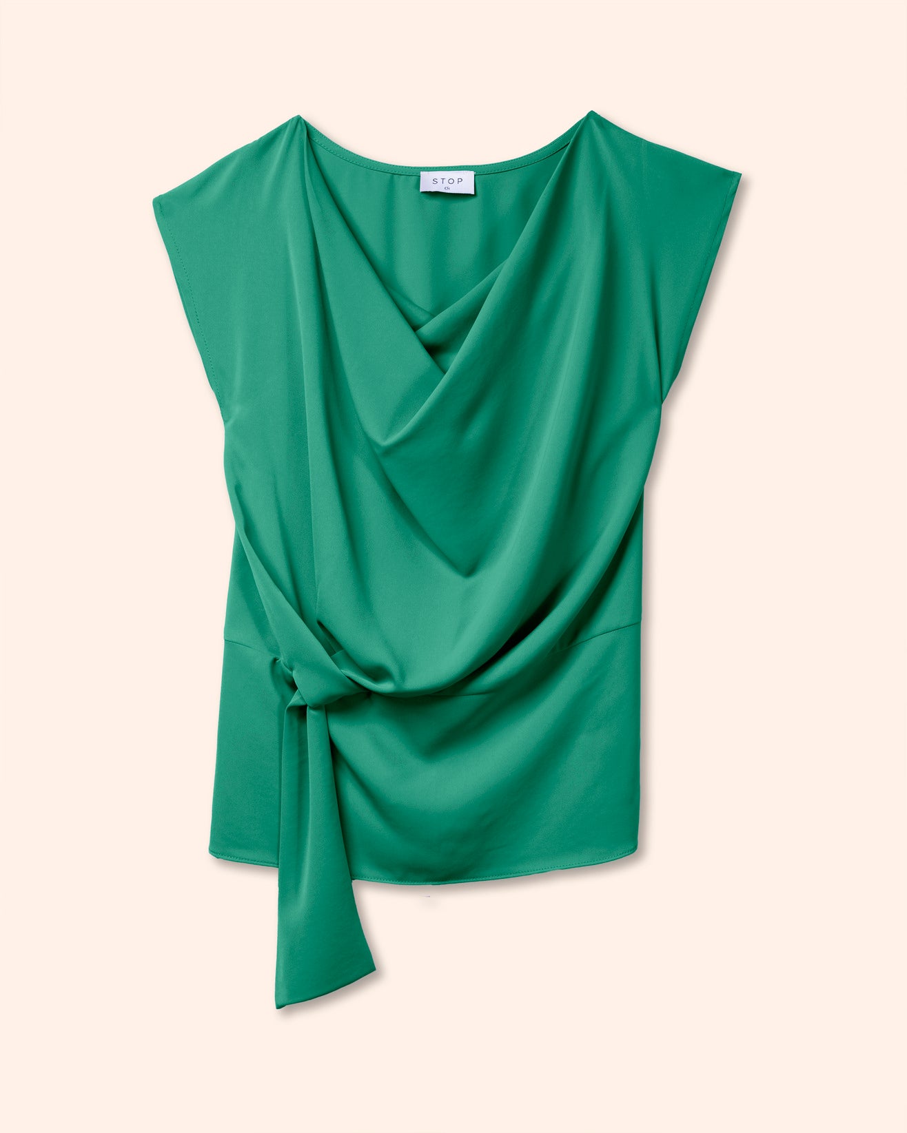 blusa-stop-verde-con-nudo-frontal