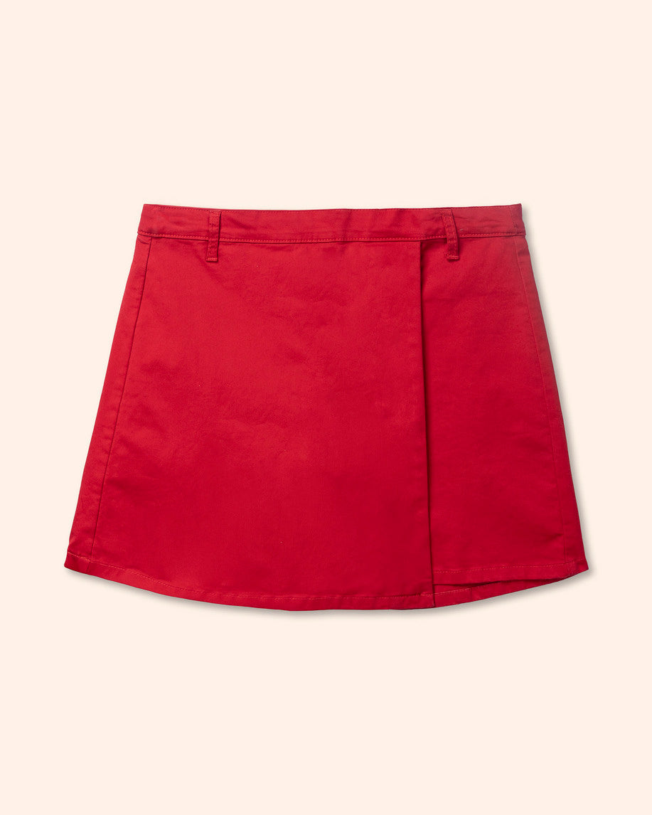 short-falda-stop-rojo-corte-juvenil-con-elástico