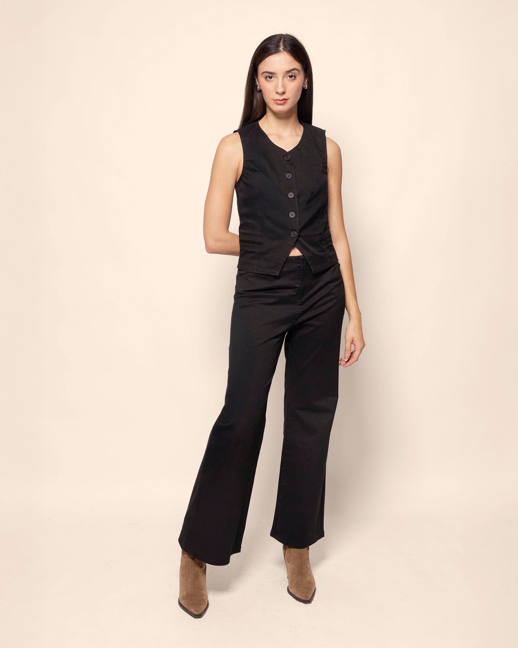 Chaleco casual de gabardina