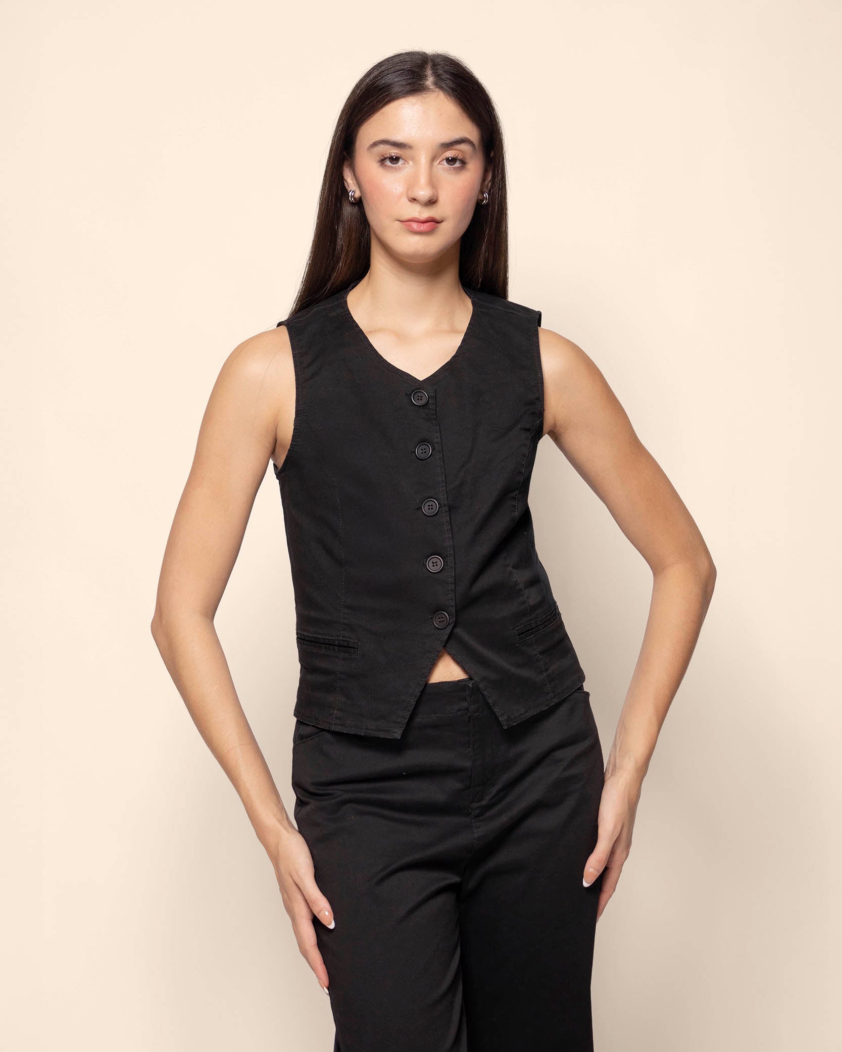 Chaleco casual de gabardina