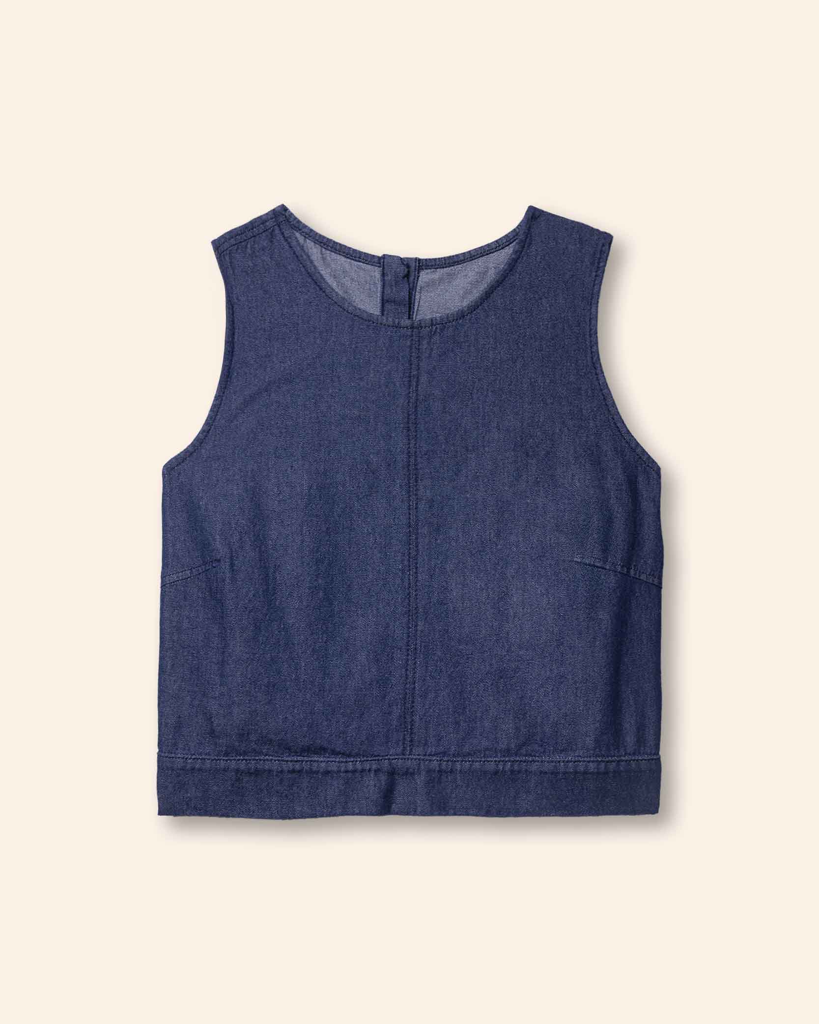 Blusa crop top mezclilla oscura