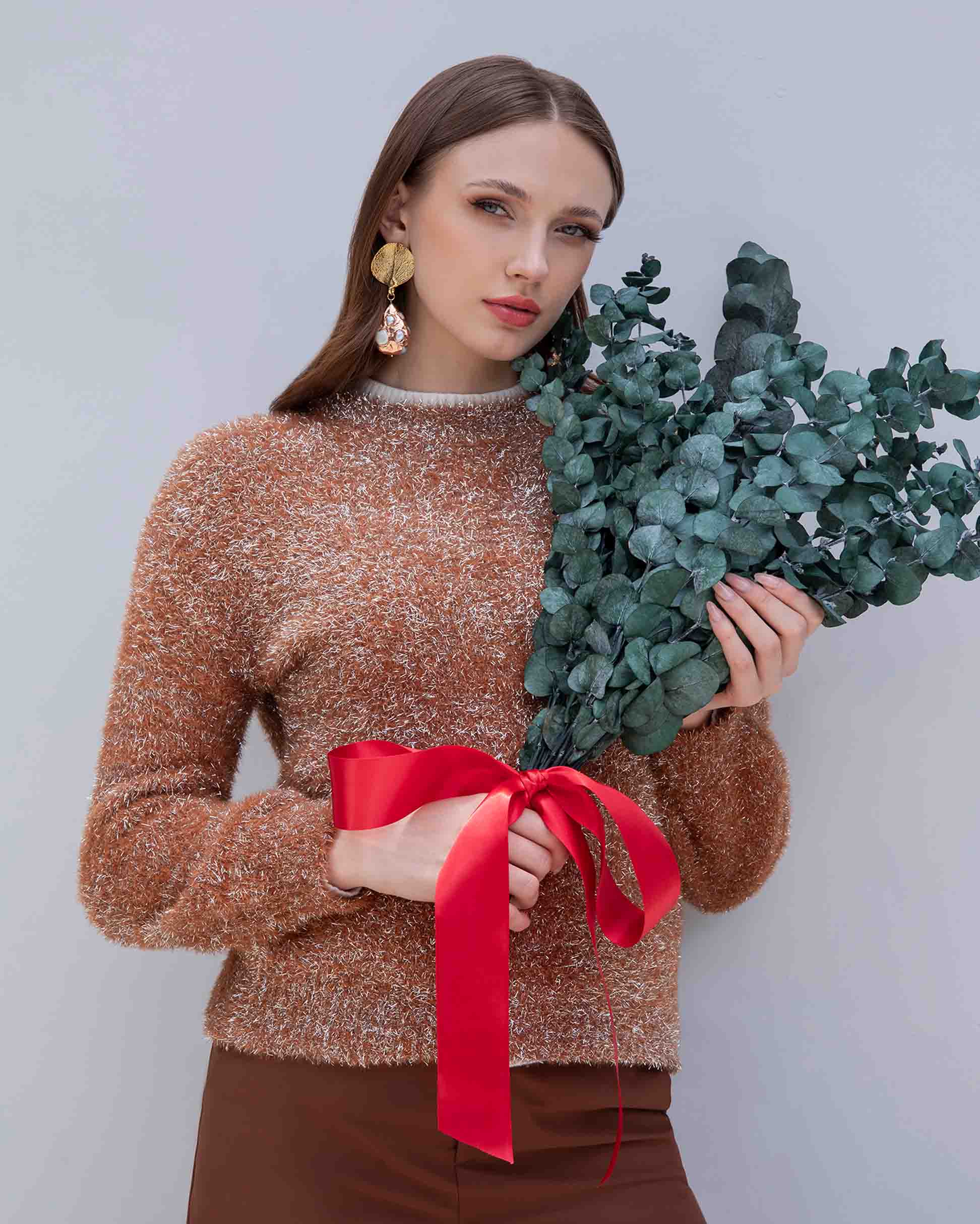 Suéter efecto pelo con brillo