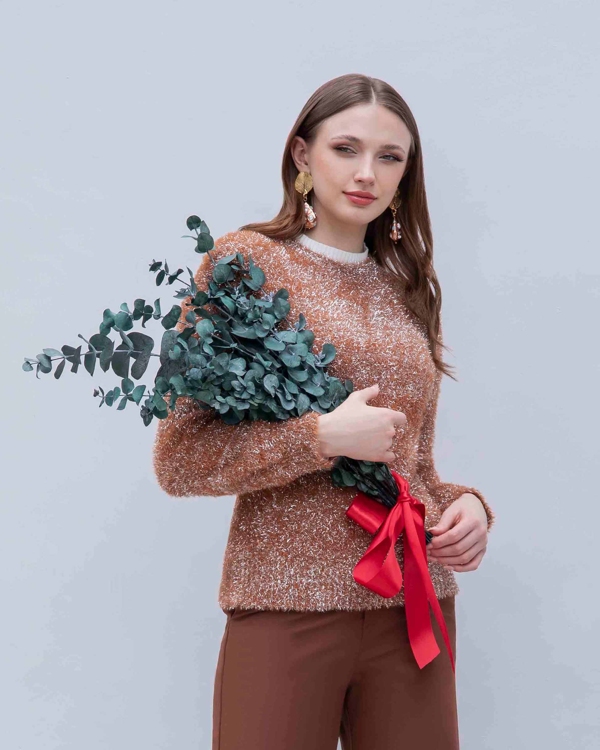 Suéter efecto pelo con brillo