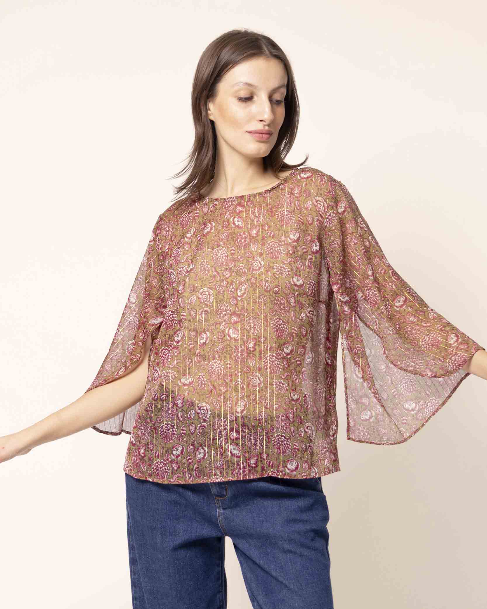 blusa‑militar‑manga‑3‑4‑chifon‑foil‑oro‑STOP