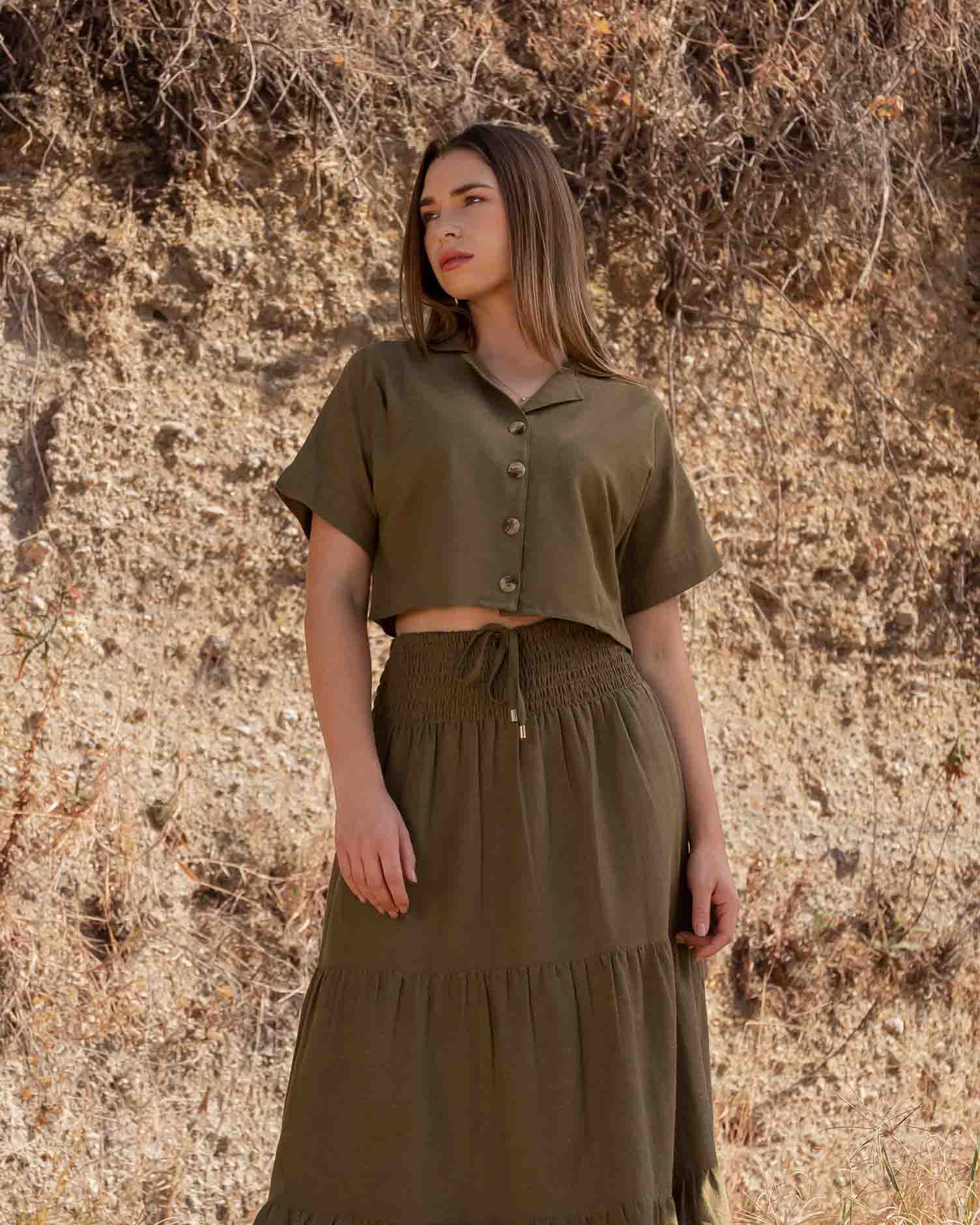 camisa-manga-corta-verde-militar