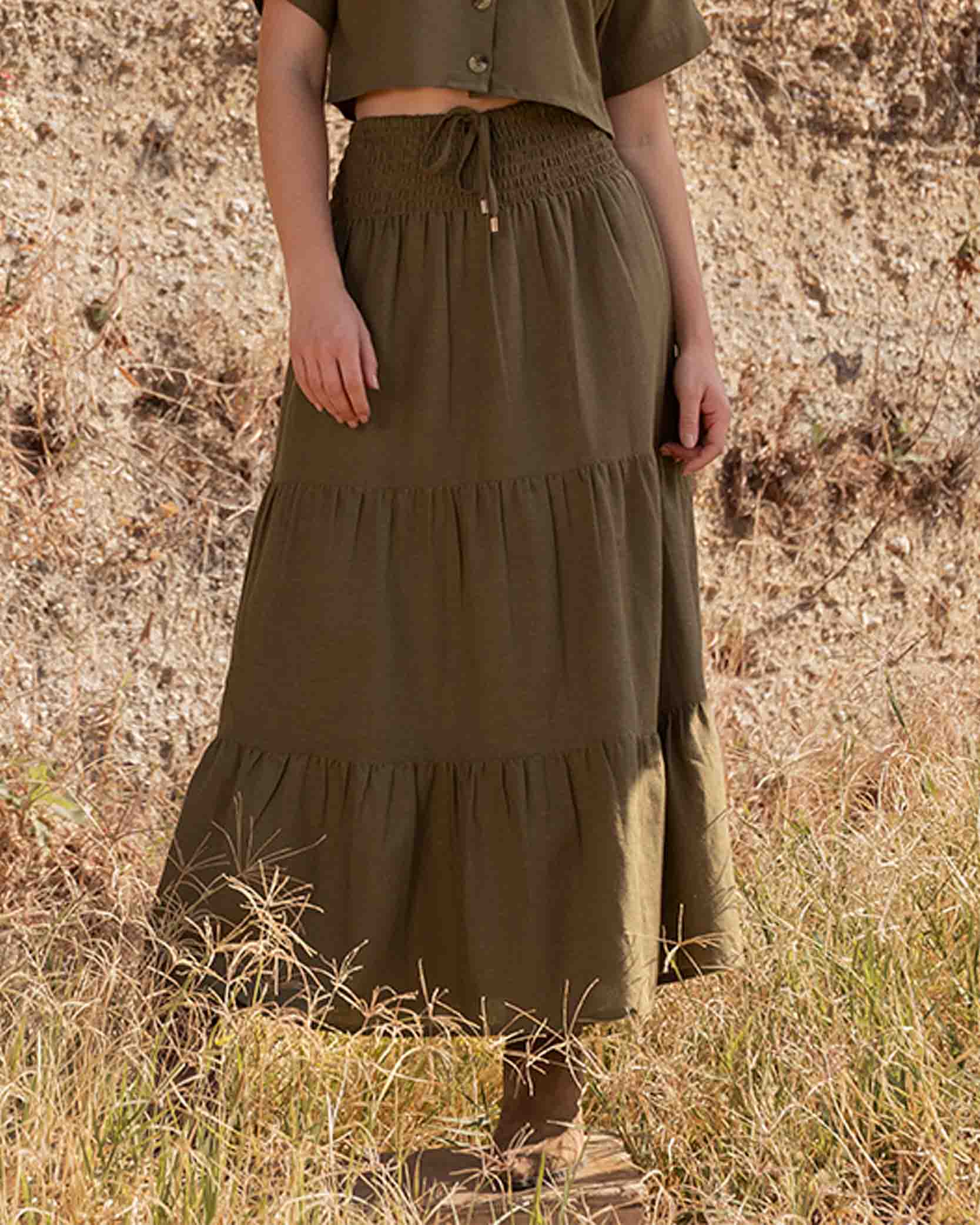 falda-larga-militar-efecto-lino