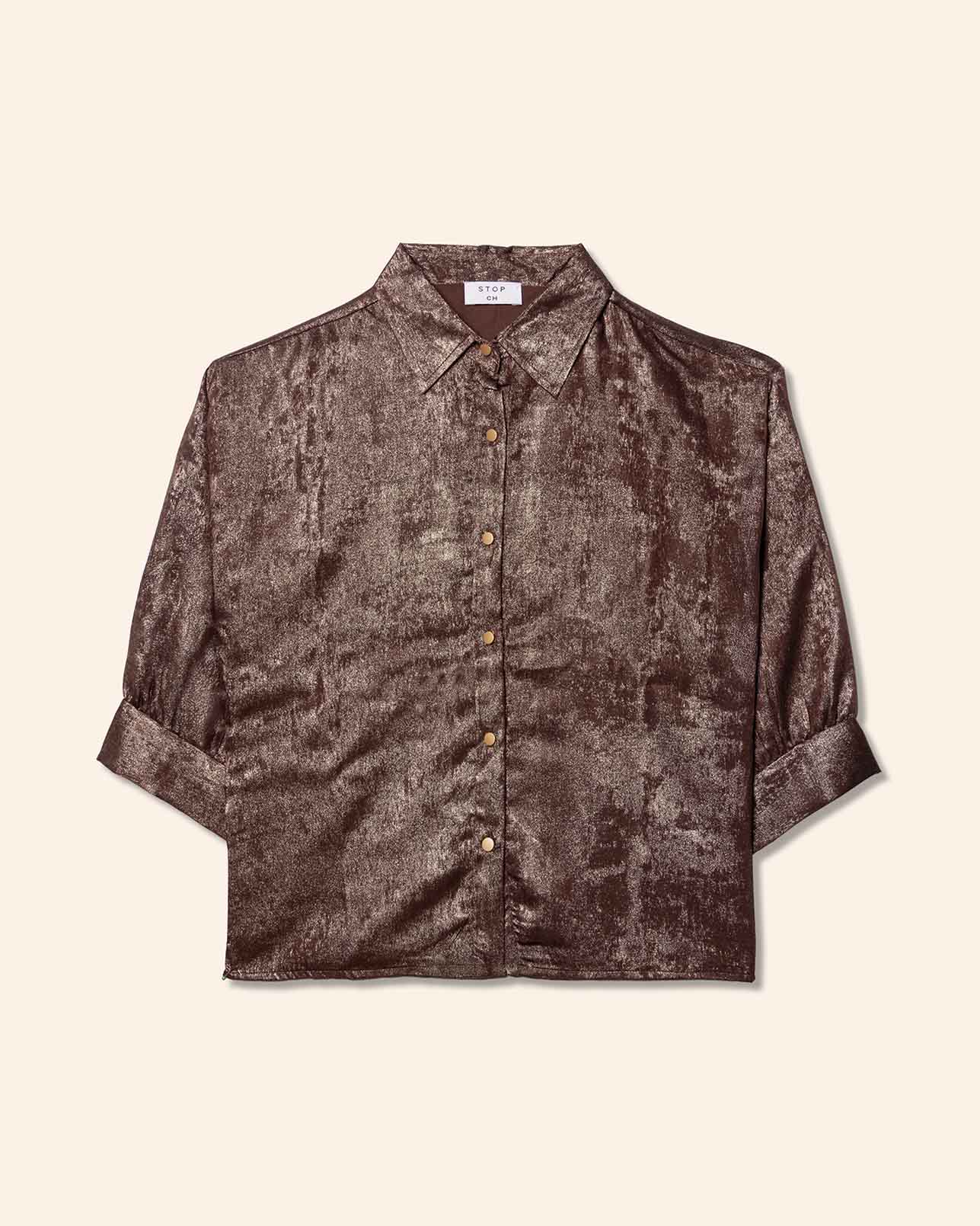 Camisa manga 3/4 brillo