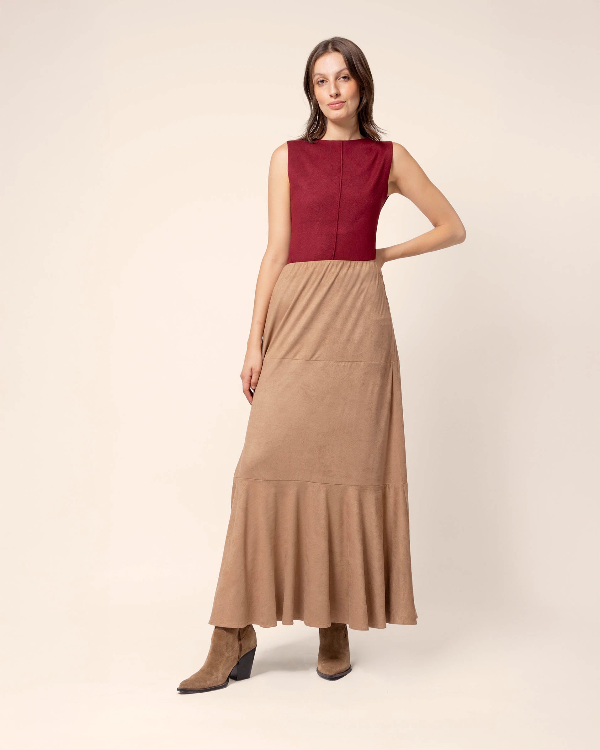 Blusa punto línea sin mangas