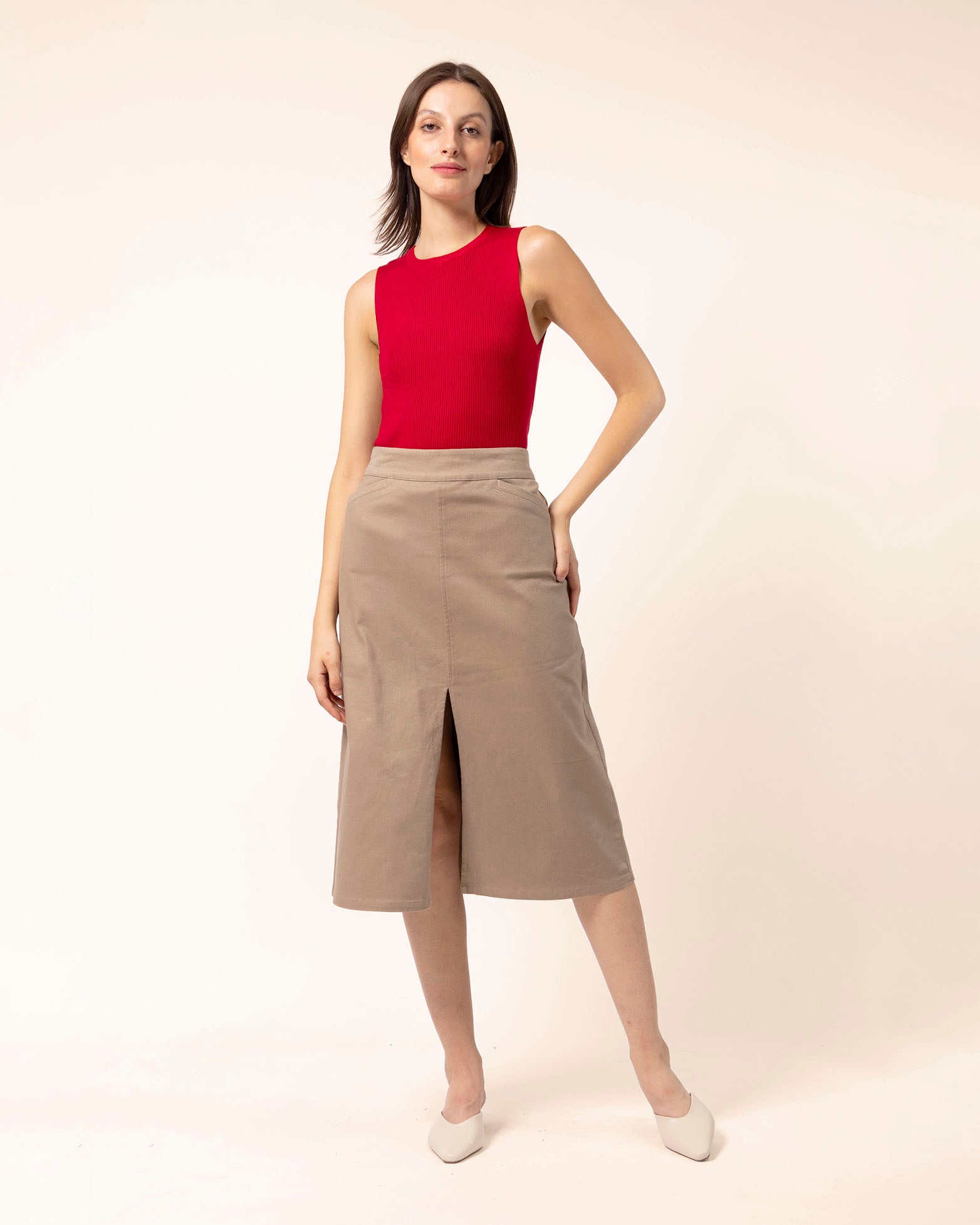 blusa-roja-punto-STOP-acanalada