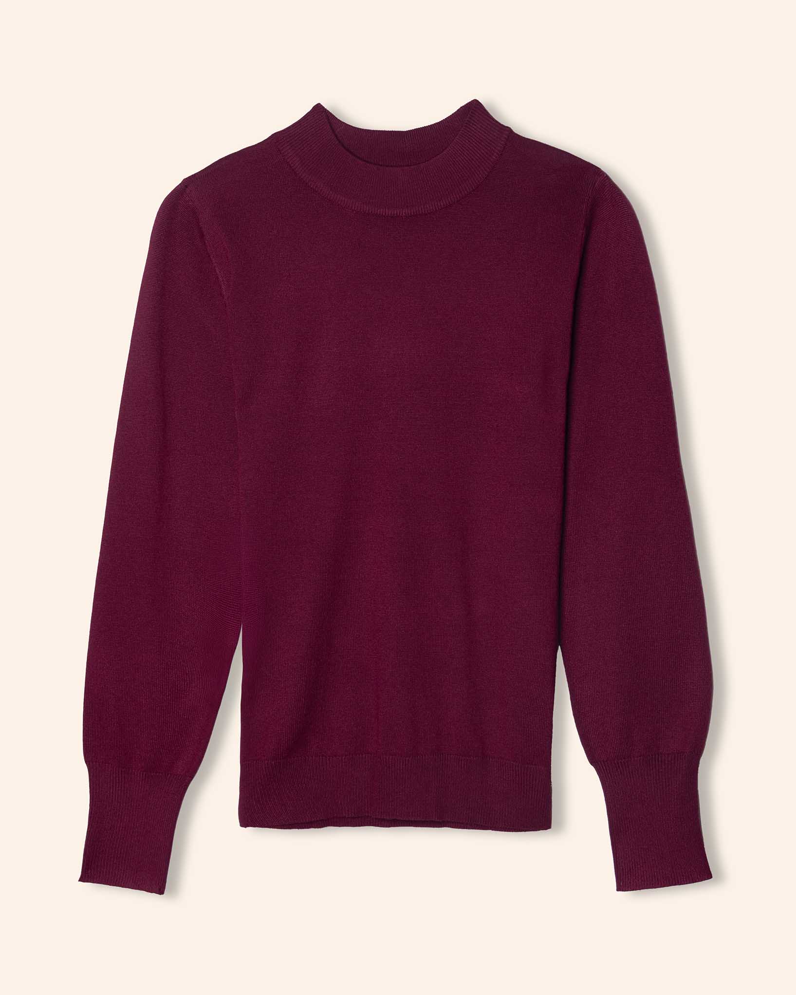 Blusa punto cuello mock manga larga