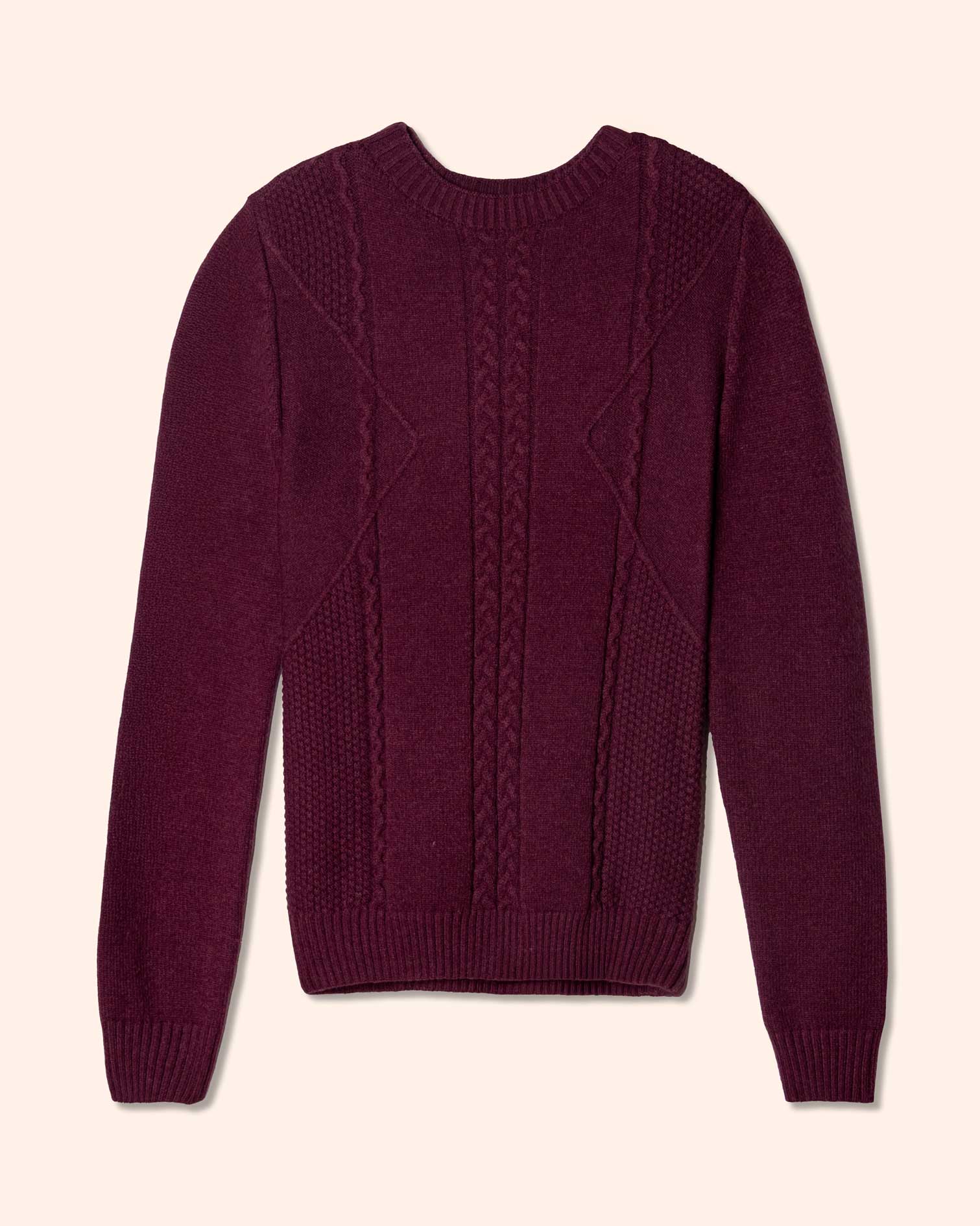 Suéter cuello redondo trenza delgada