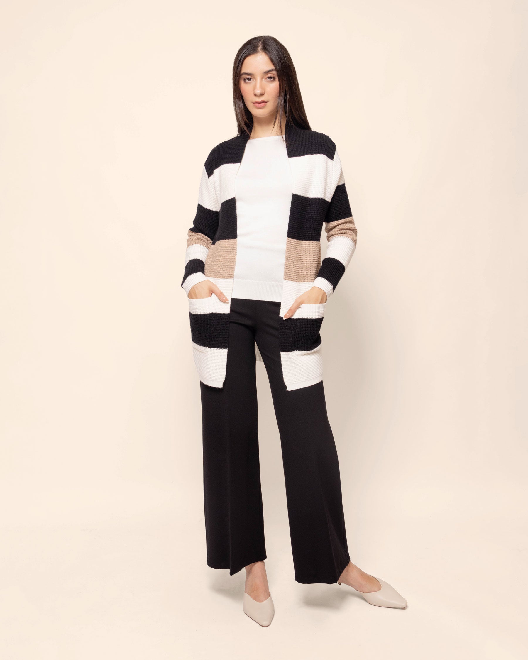 Cárdigan punto rayas