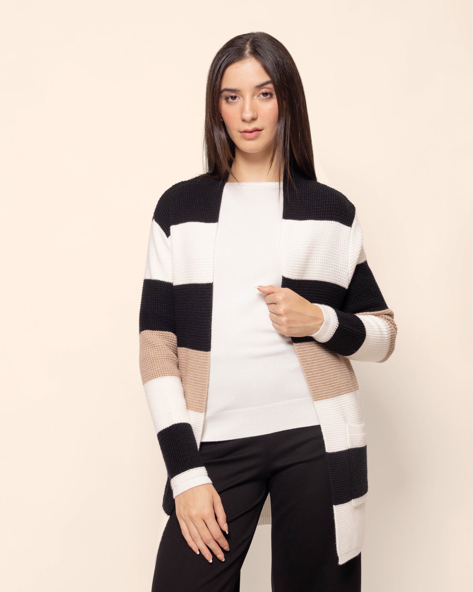Cárdigan punto rayas