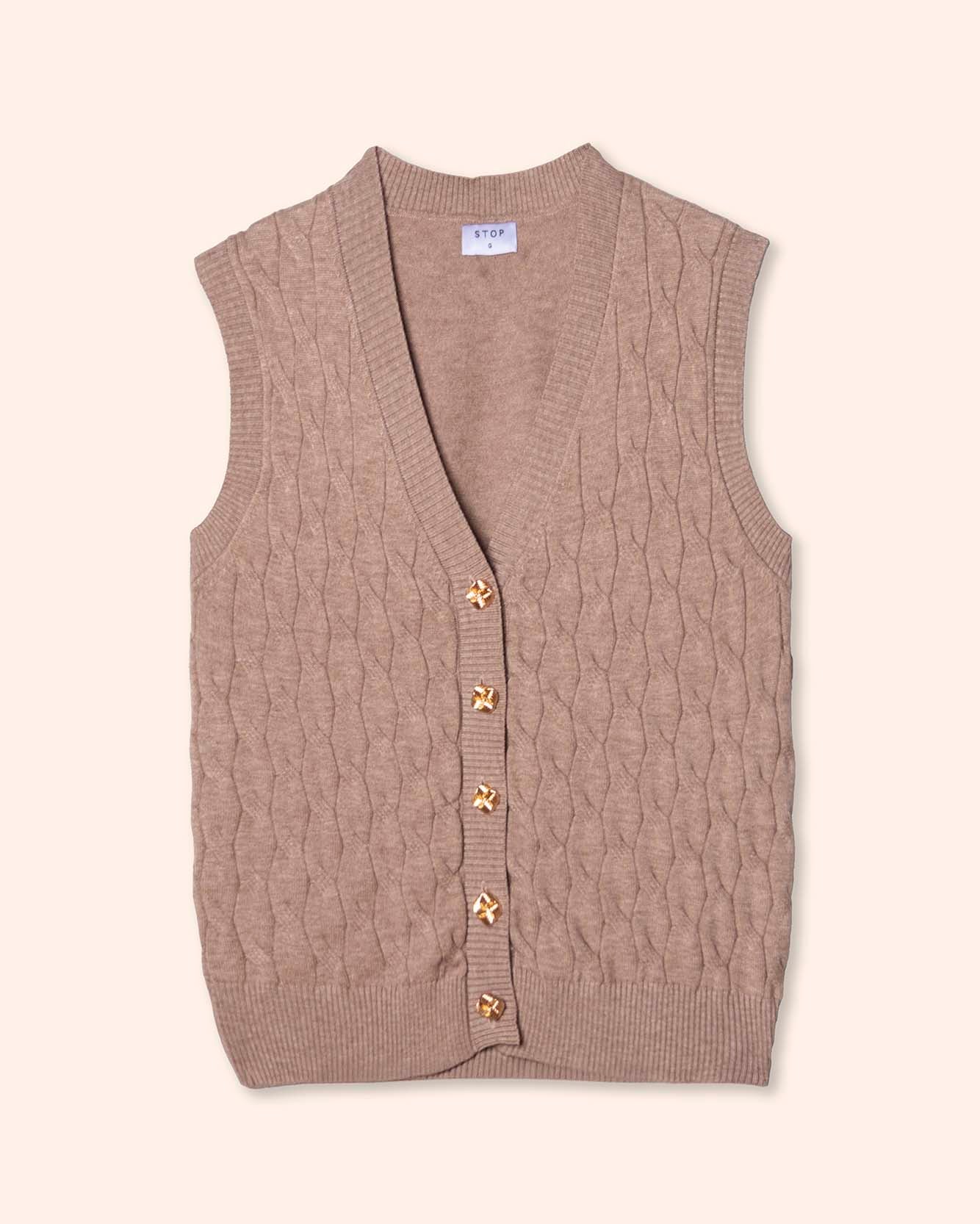 Chaleco punto trenzas - conjunto