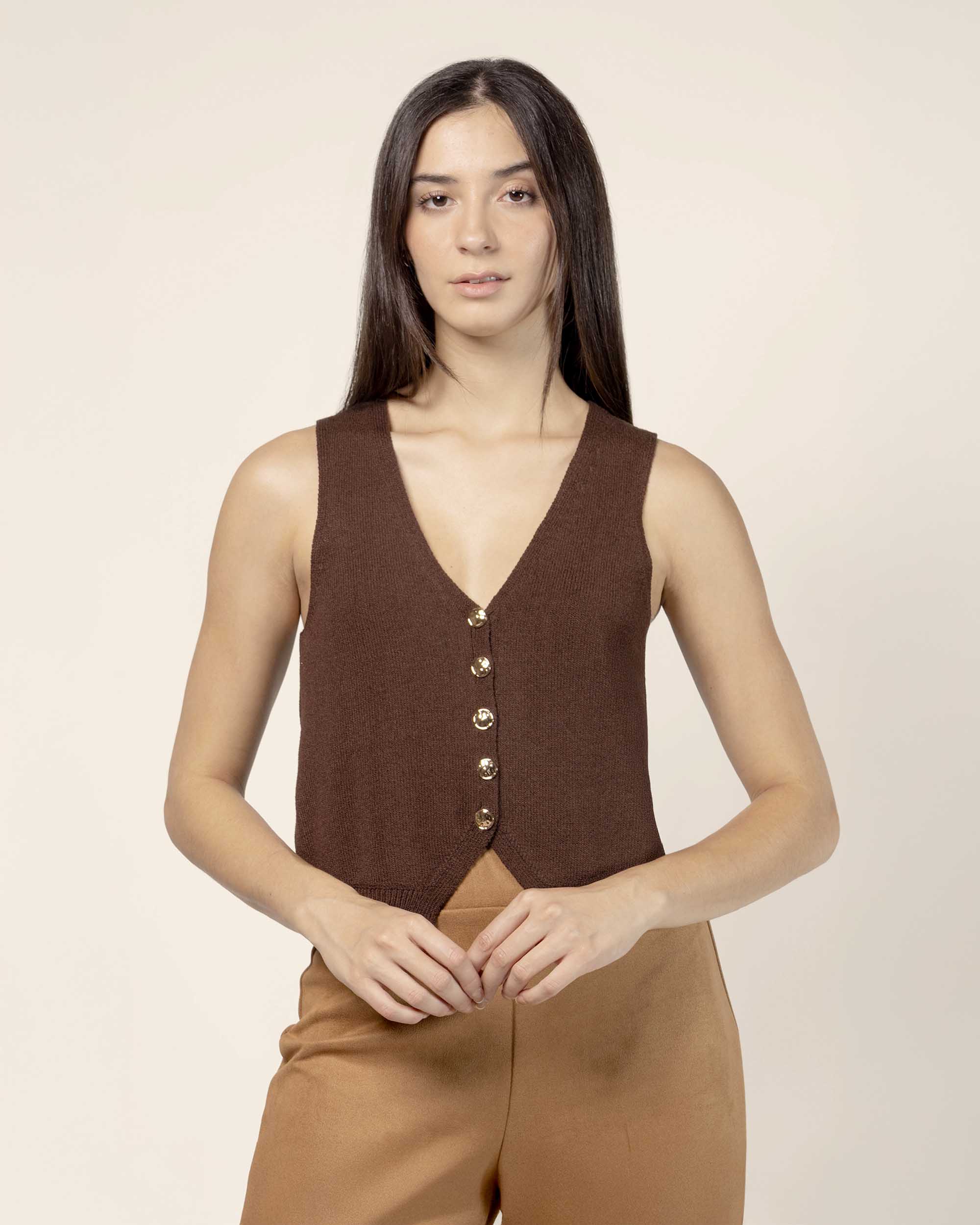 Chaleco punto botones