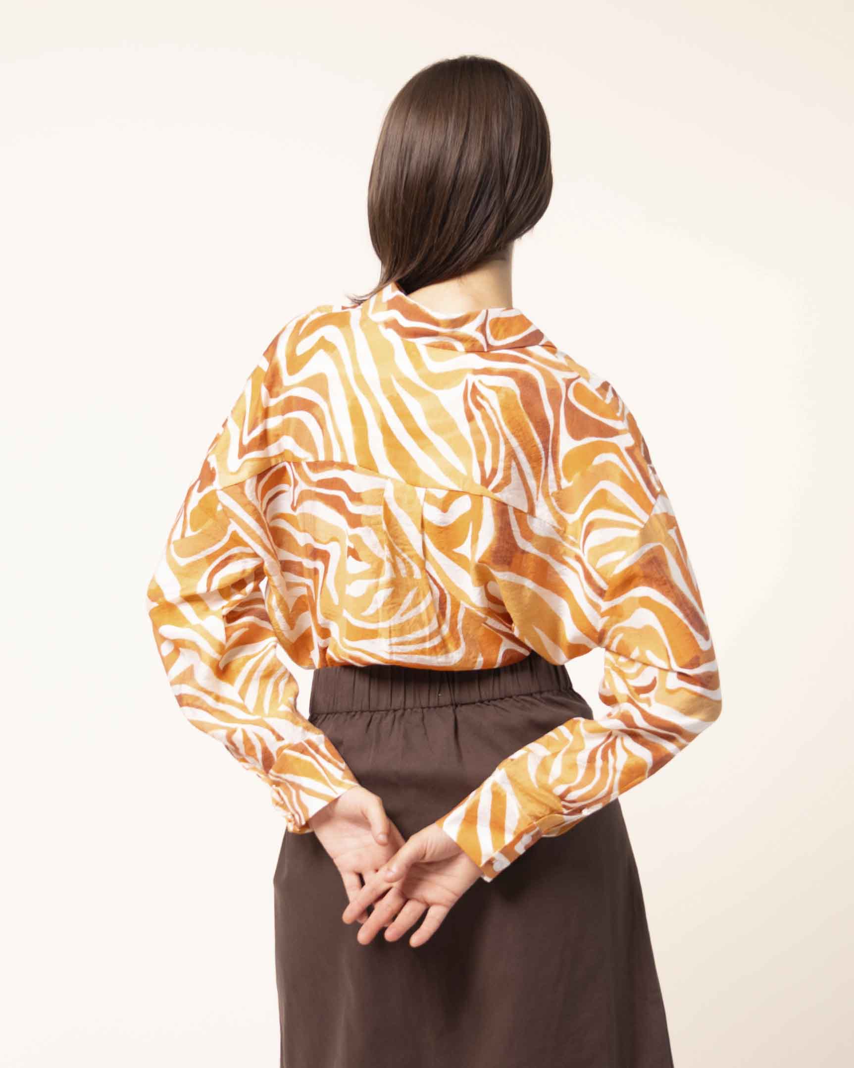 camisa-naranja-estampada-stop-confort-animal-print