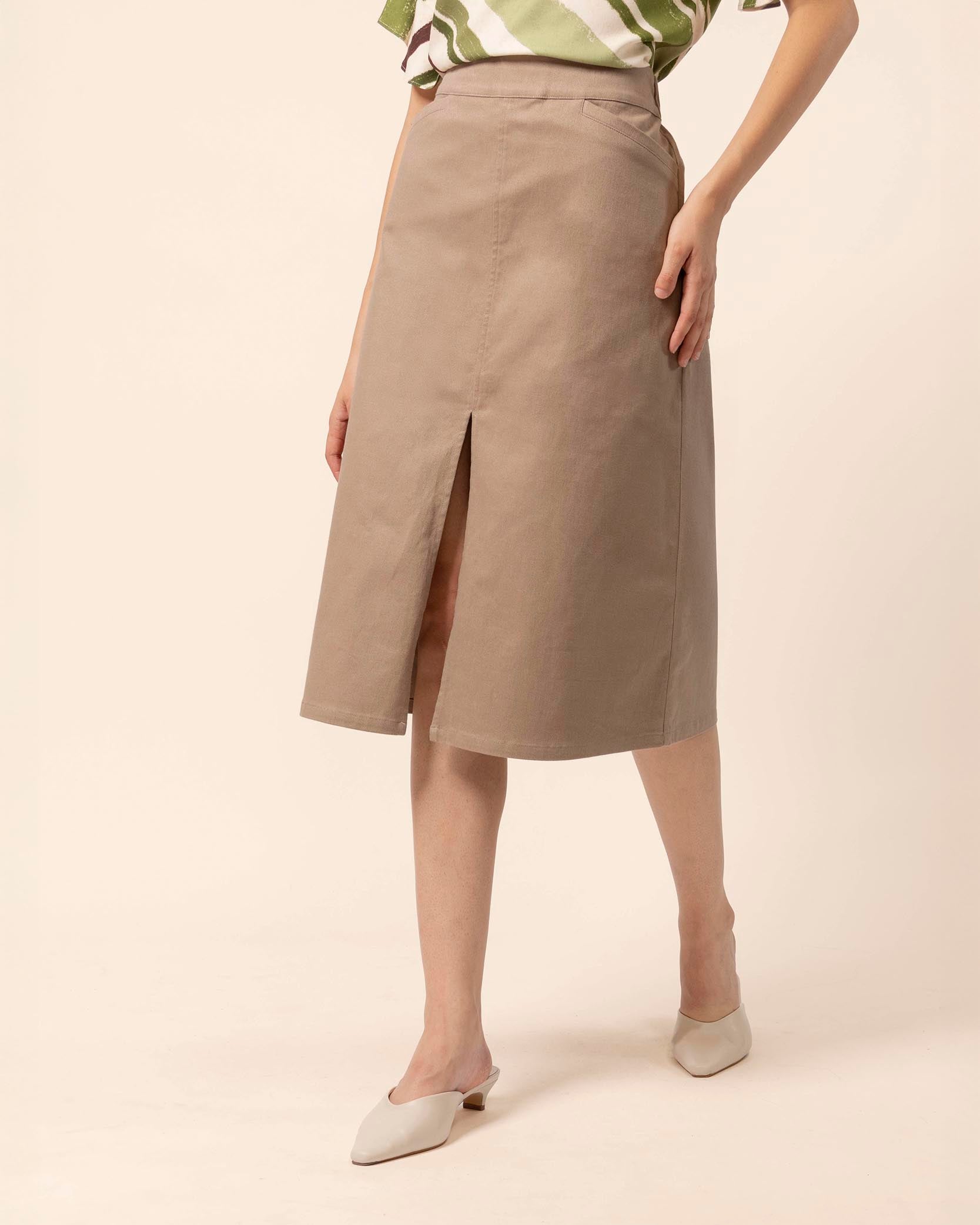 Falda gabardina bolsillos
