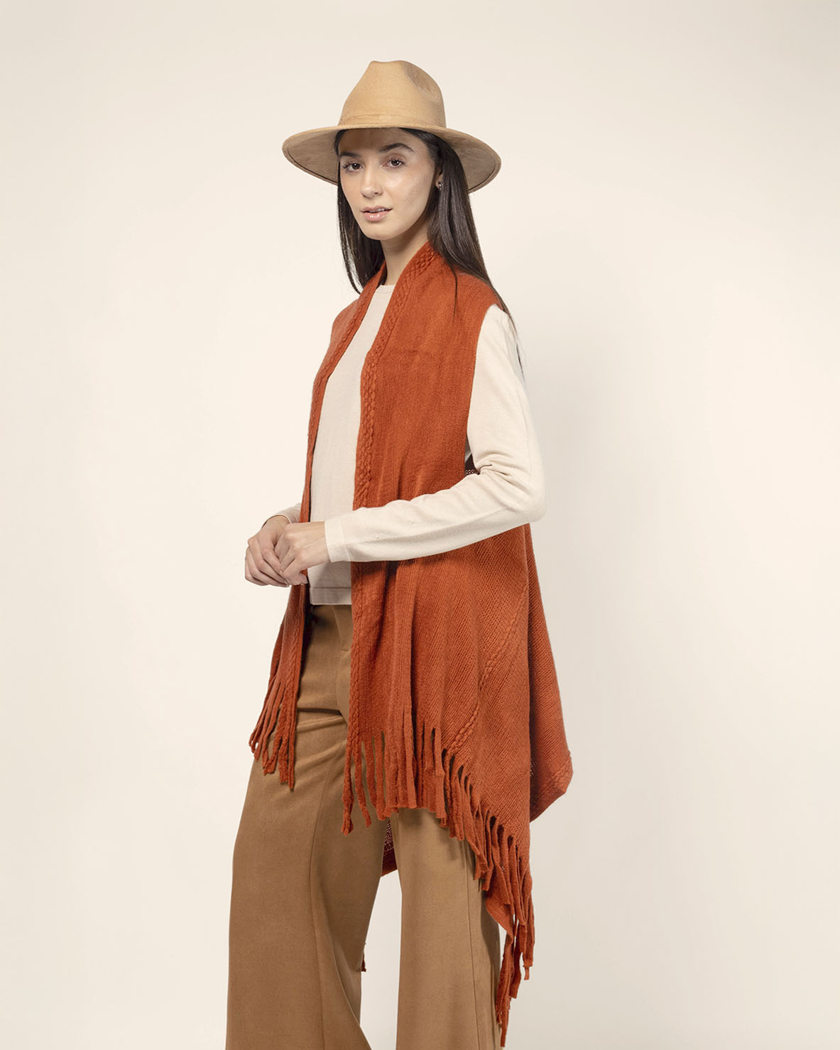 Chaleco largo tejido