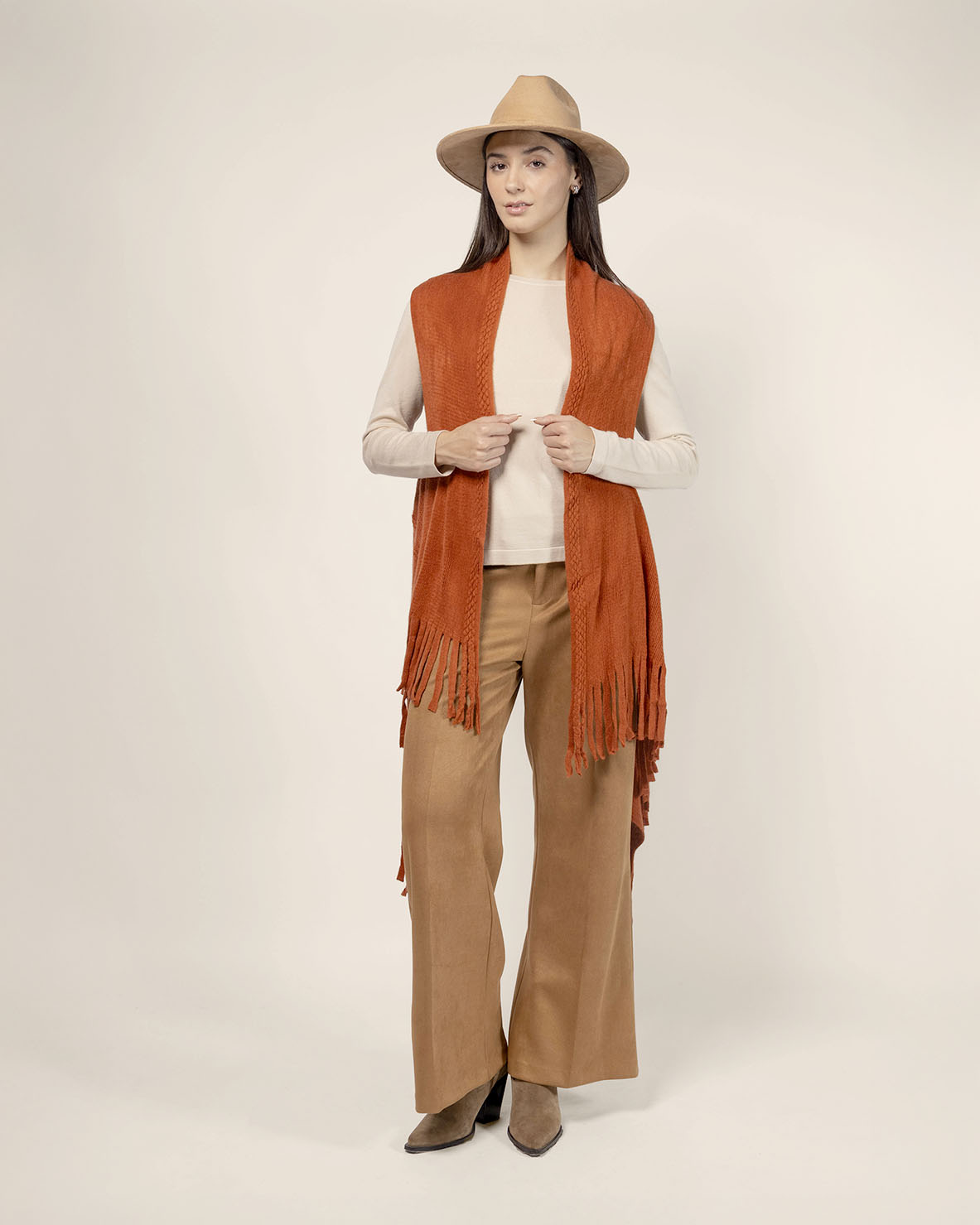 Chaleco largo tejido