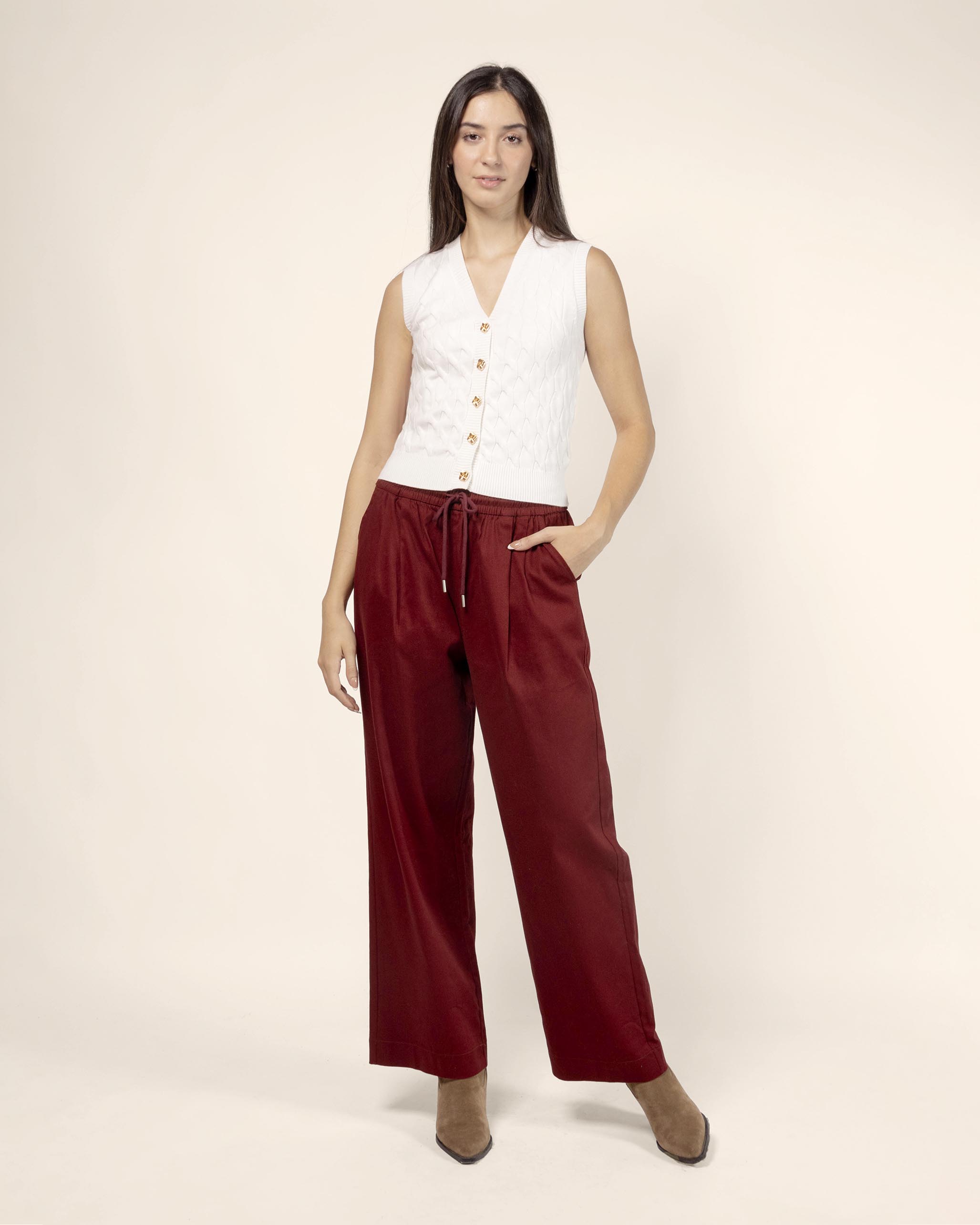 Pantalón gabardina elástico y jareta