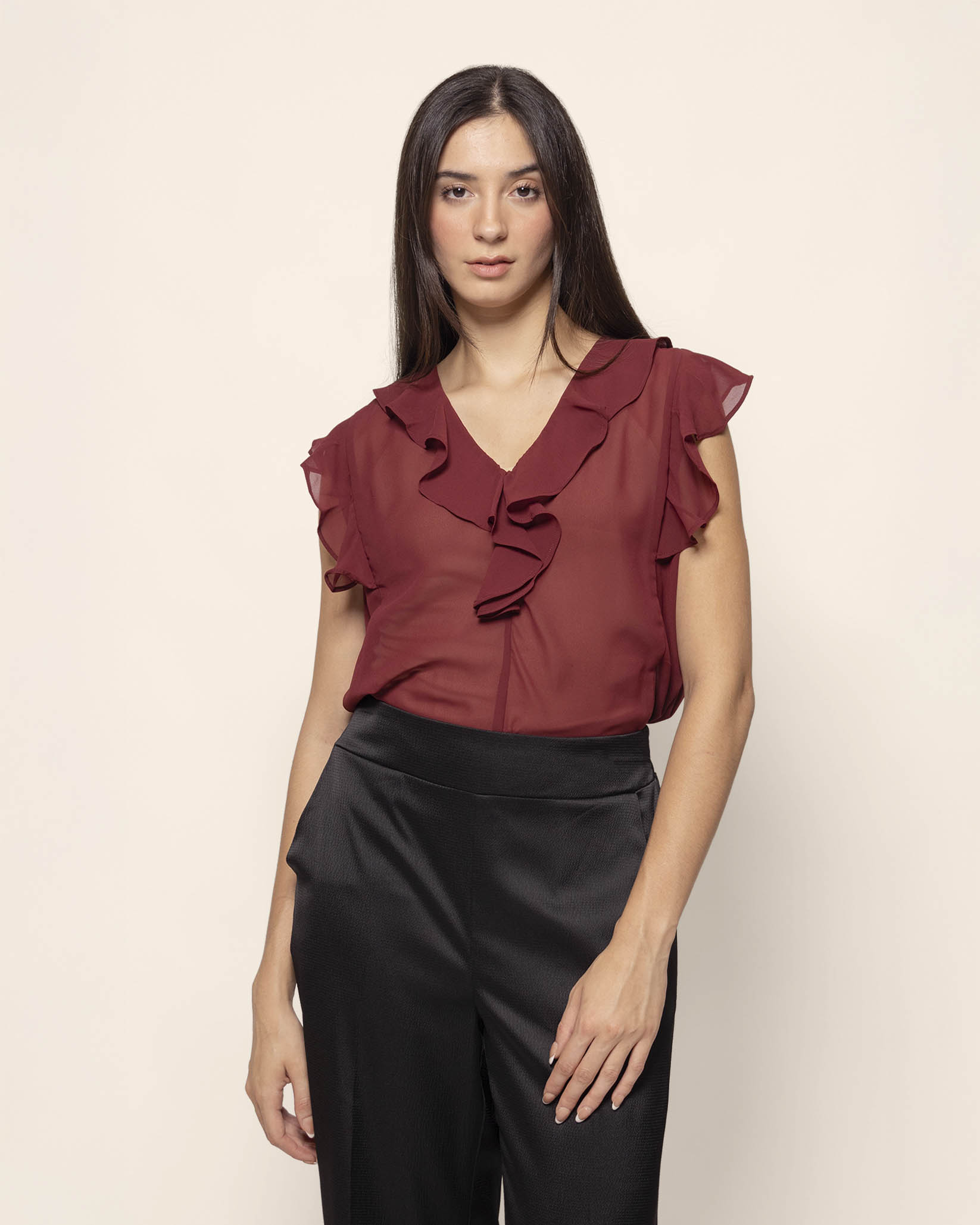 Blusa manga corta olán