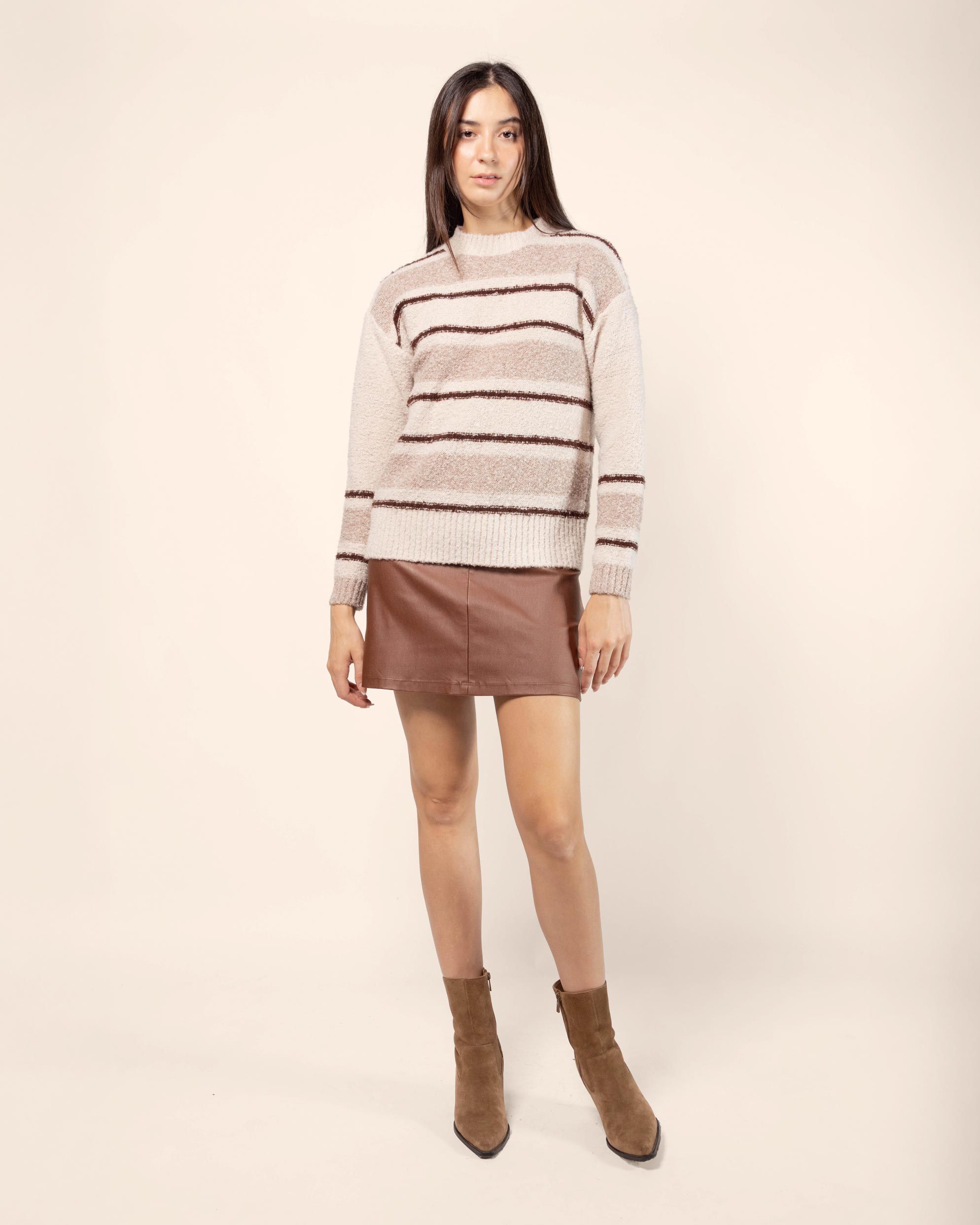 Suéter tejido rayas textura