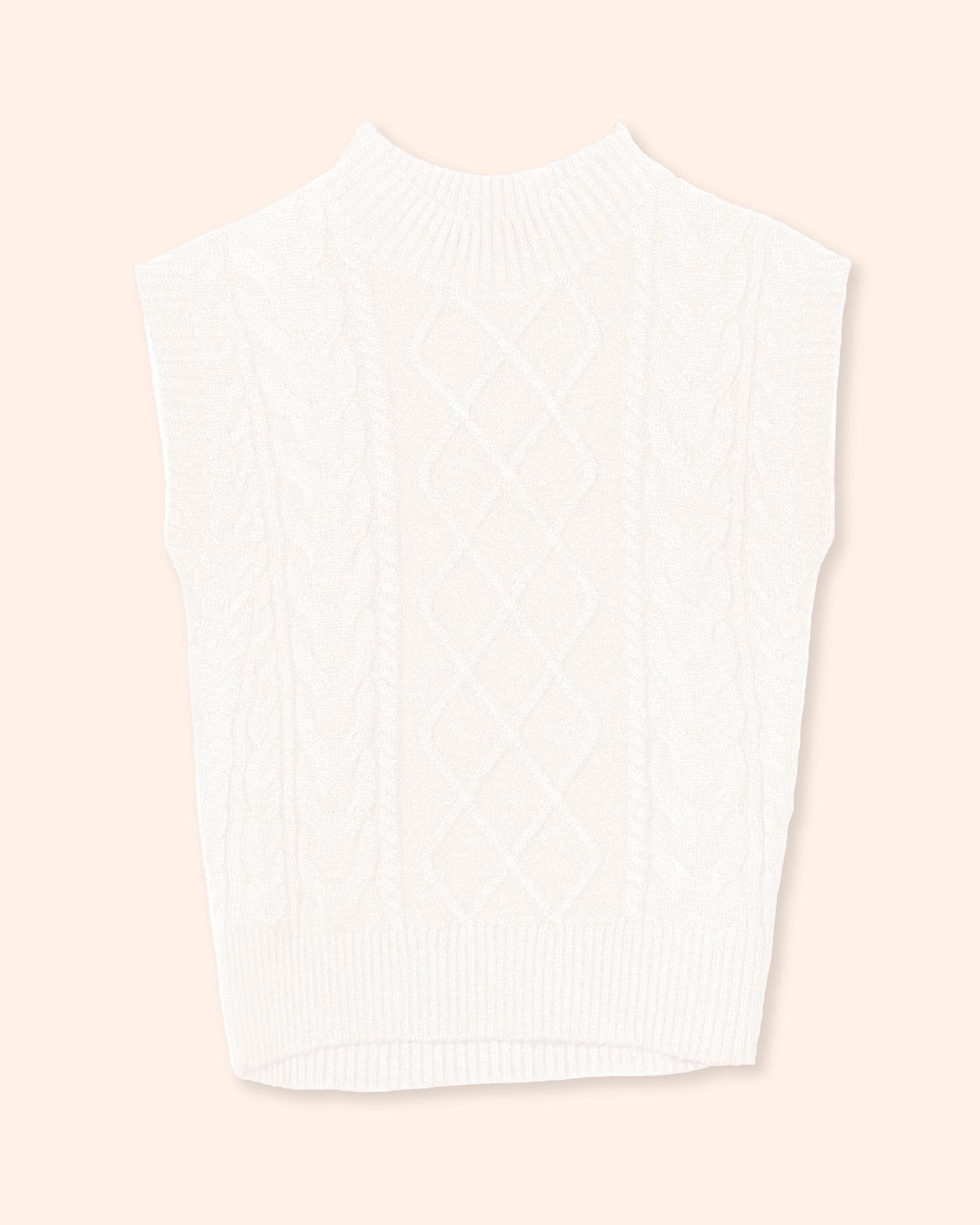 Chaleco tejido trenzas y rombos