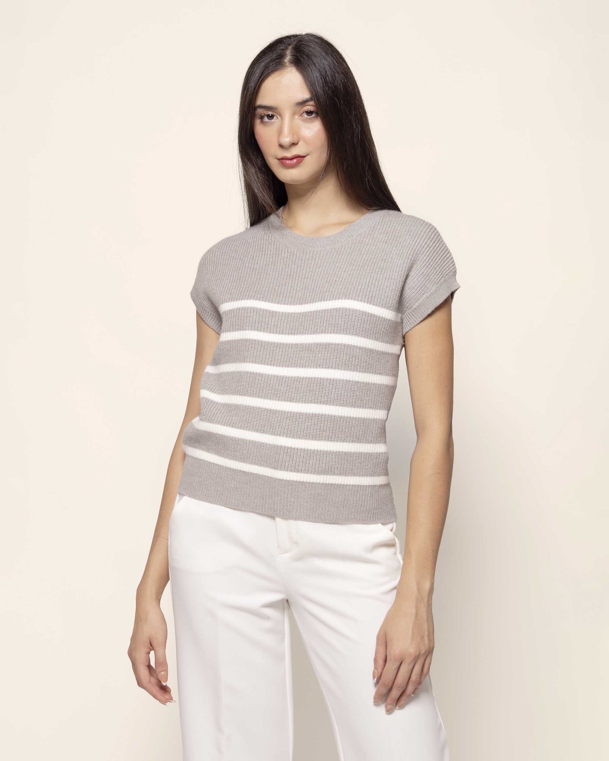 Chaleco tejido rayas