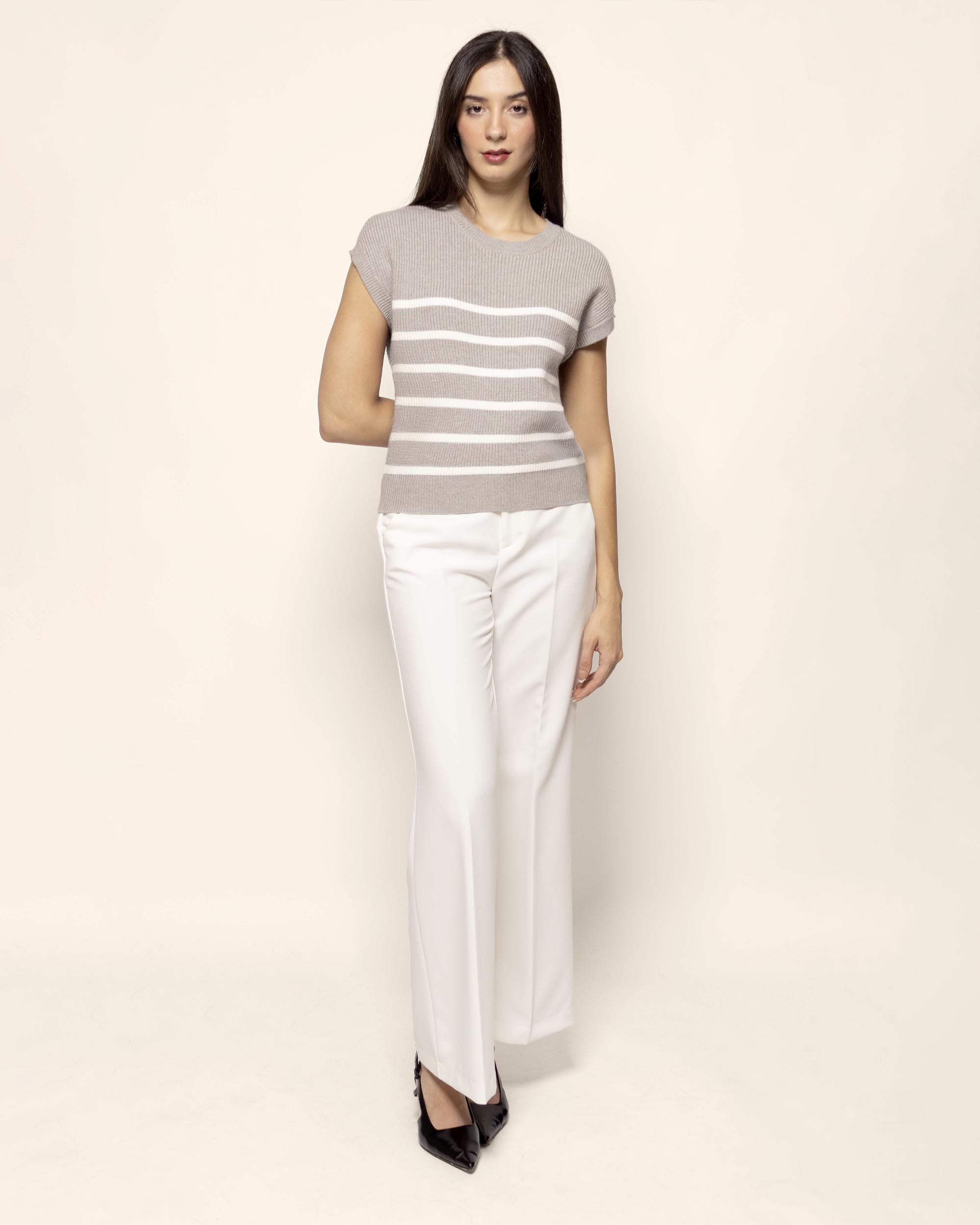 Chaleco tejido rayas