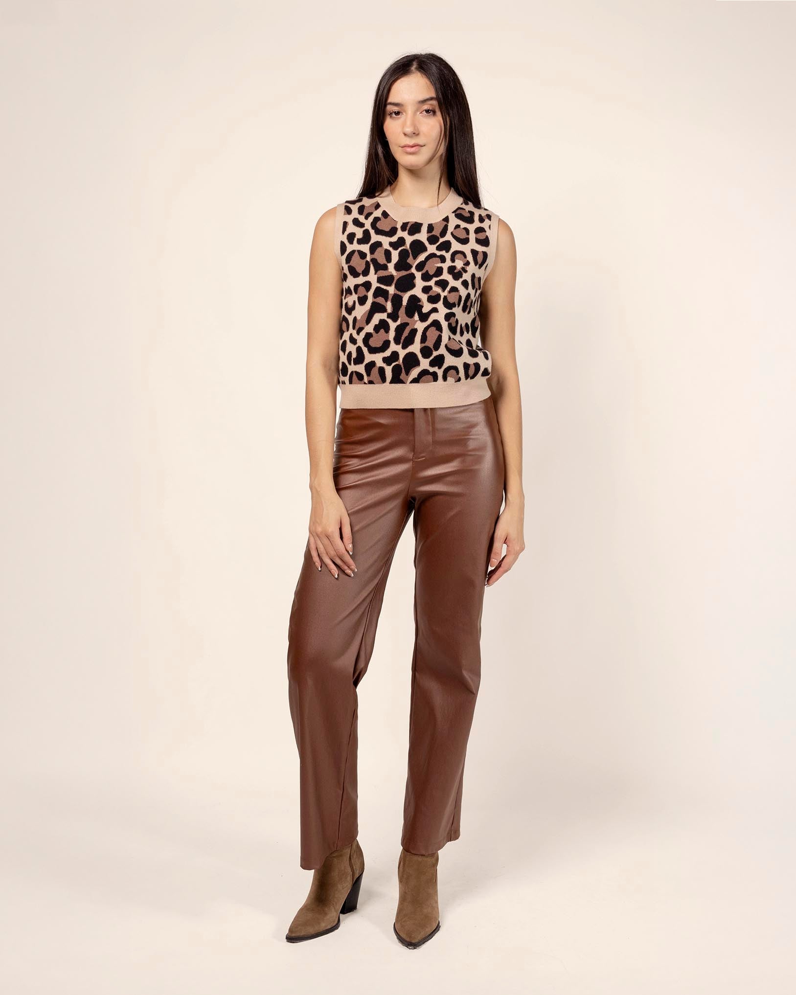 Blusa tejida animal print