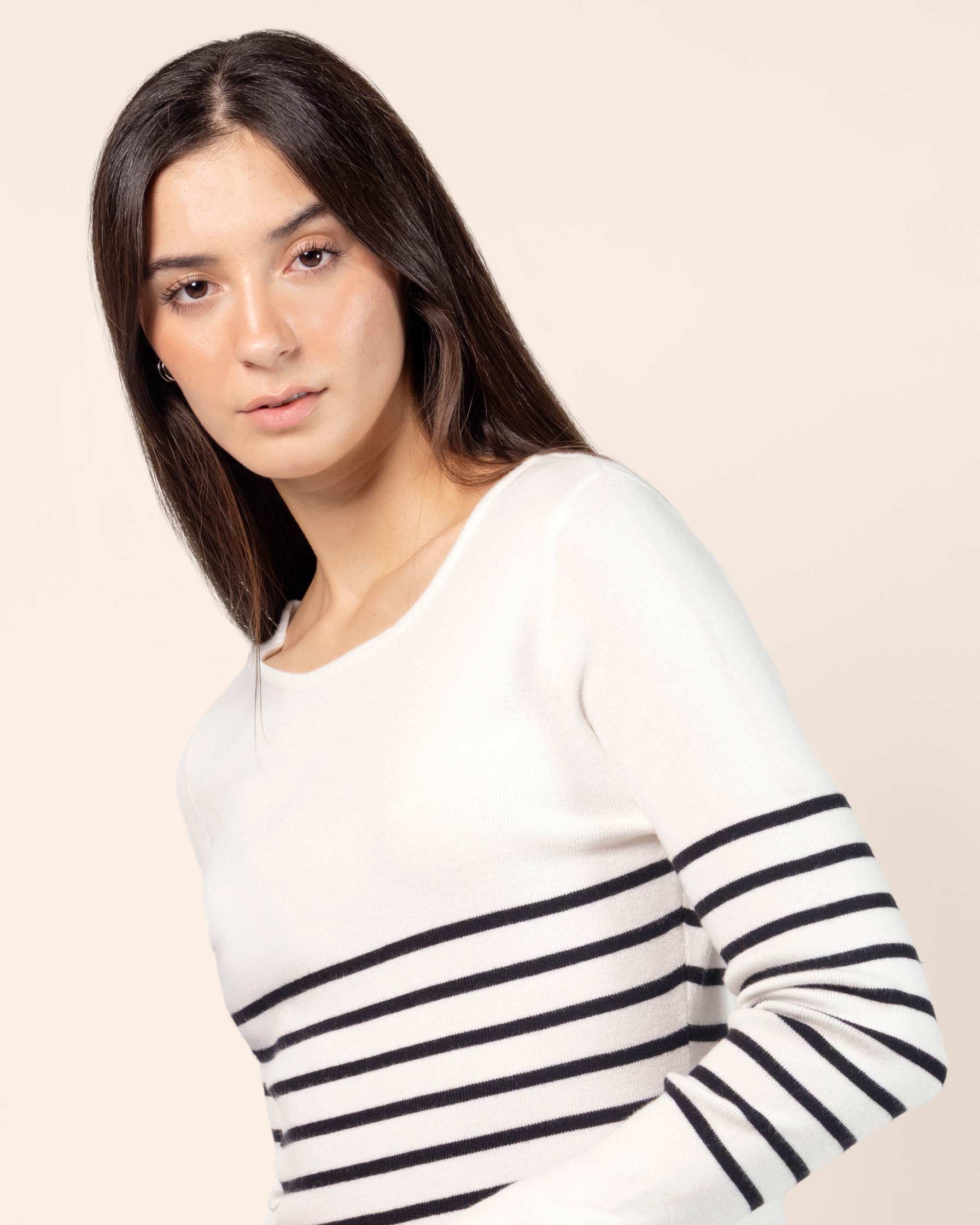 Vestido midi tejido rayas