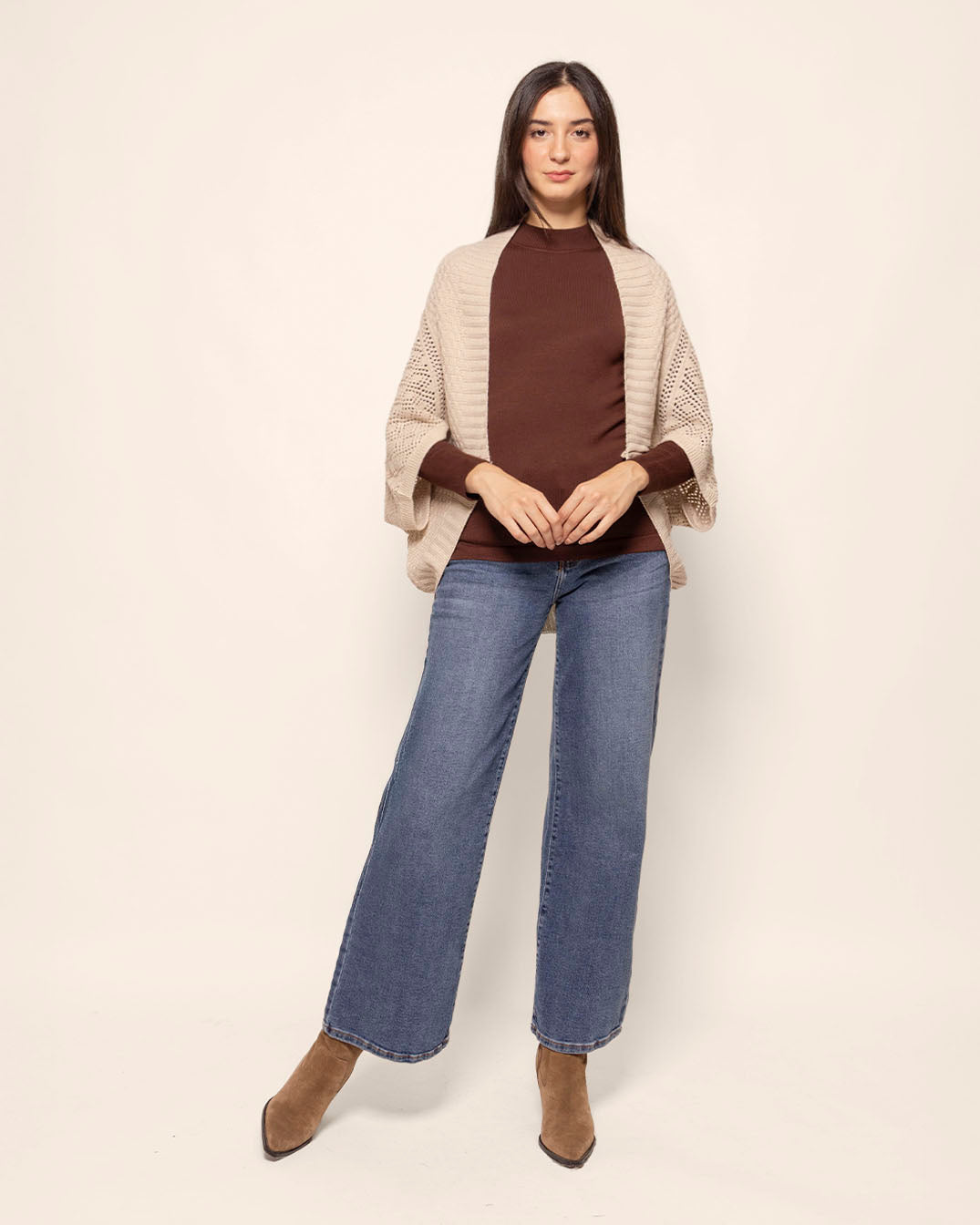 Blusa tejida cuello mock