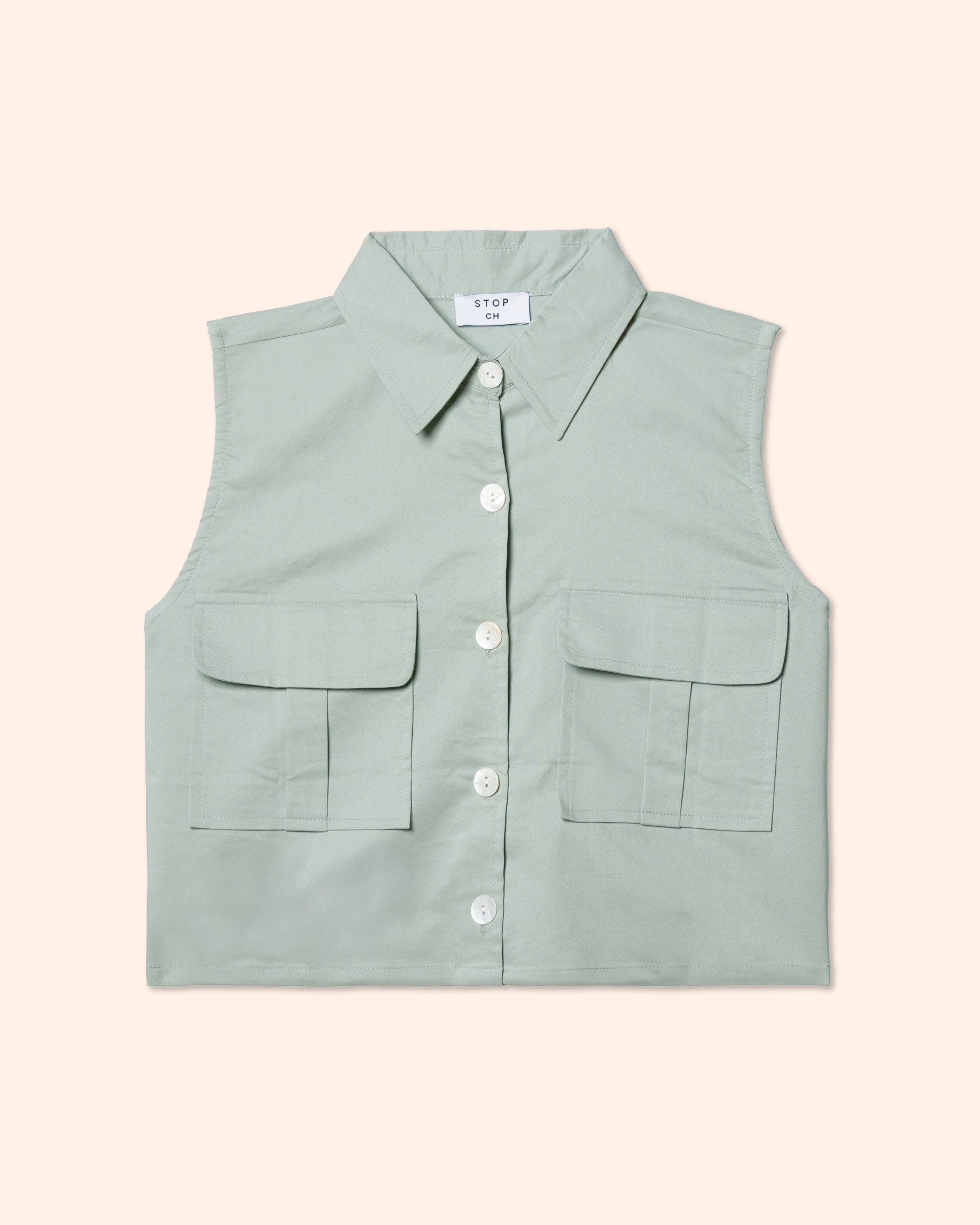 Chaleco corto tipo cargo