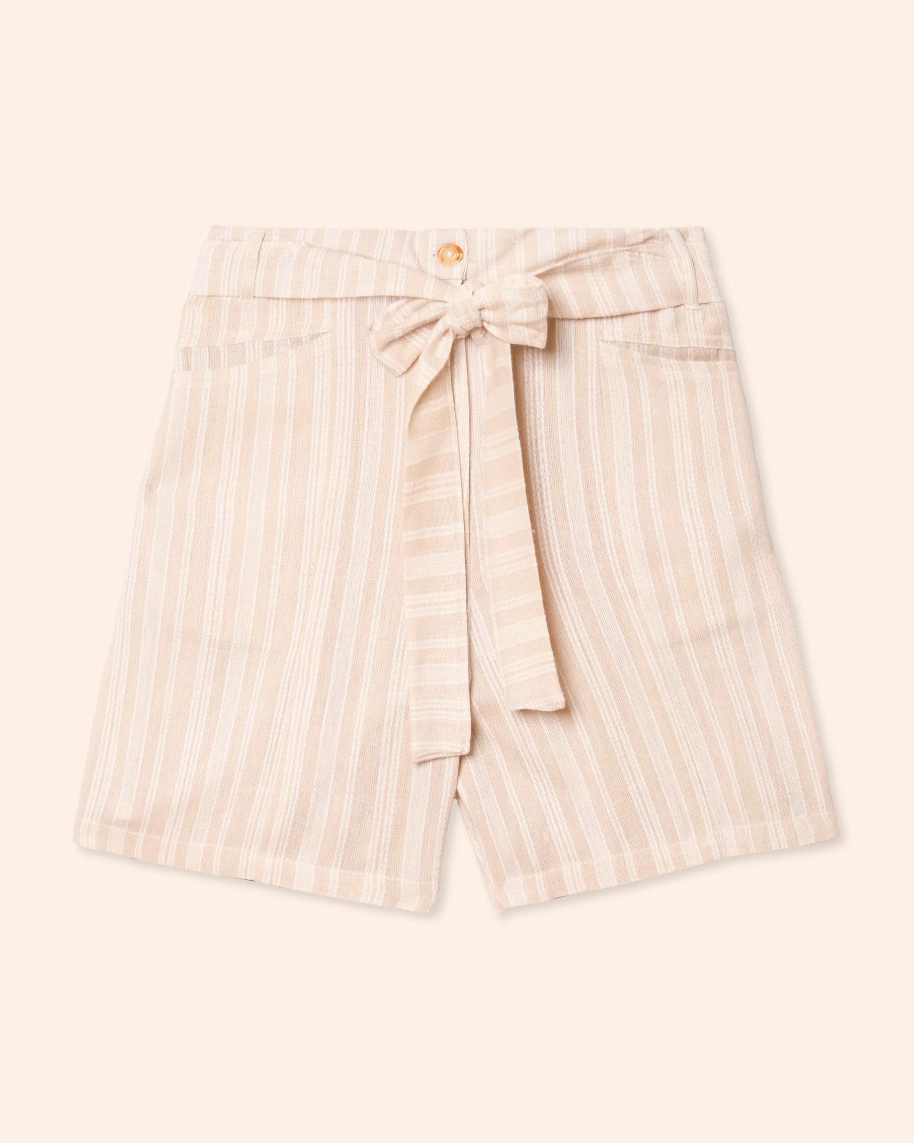 Short a rayas con lino