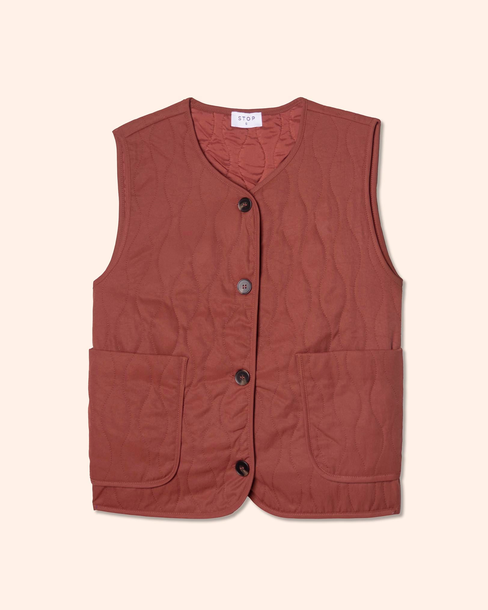 Chaleco acolchado con bolsas tipo parche