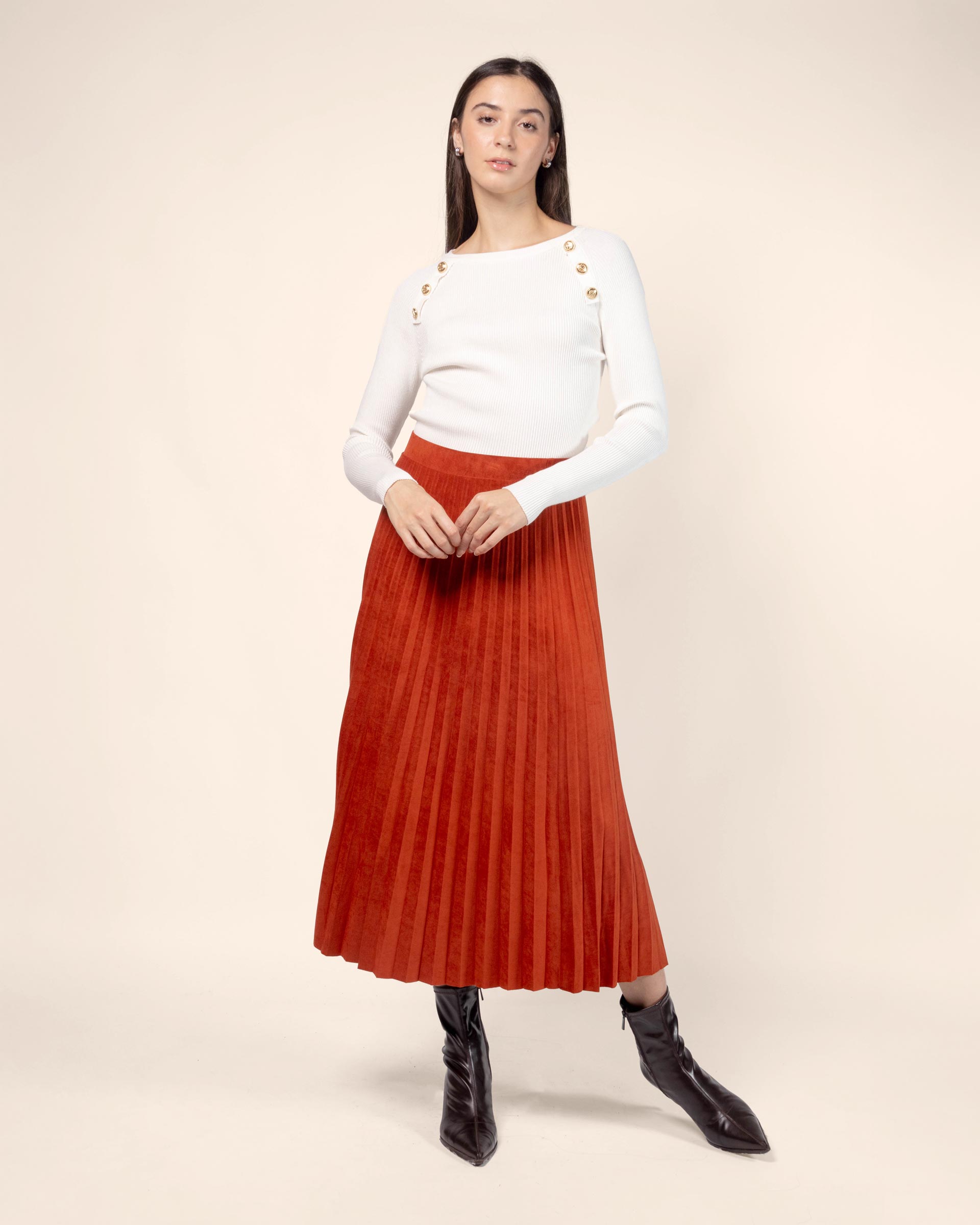 Blusa tejida manga ranglan botones