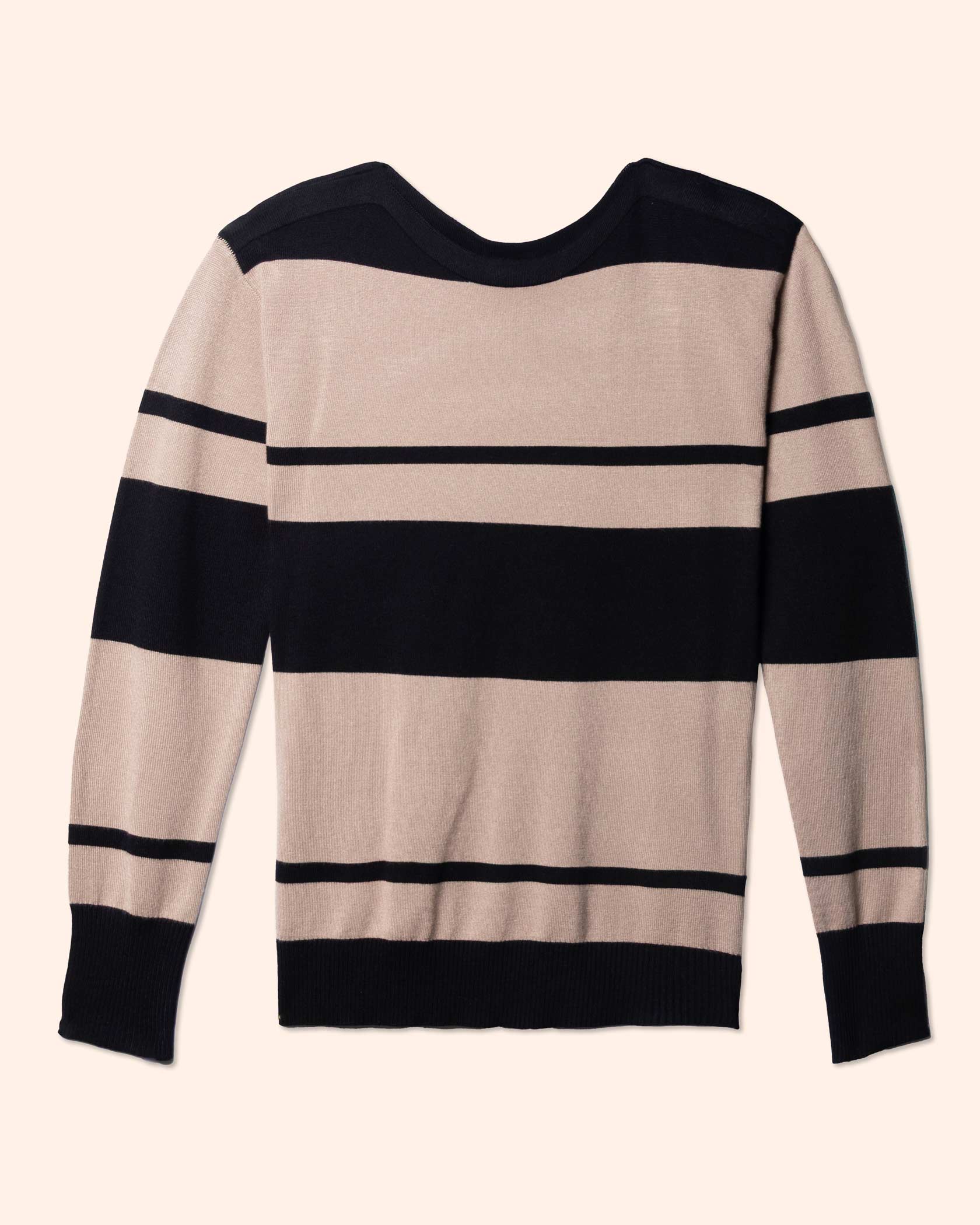 Blusa tejida rayas cuello ojal