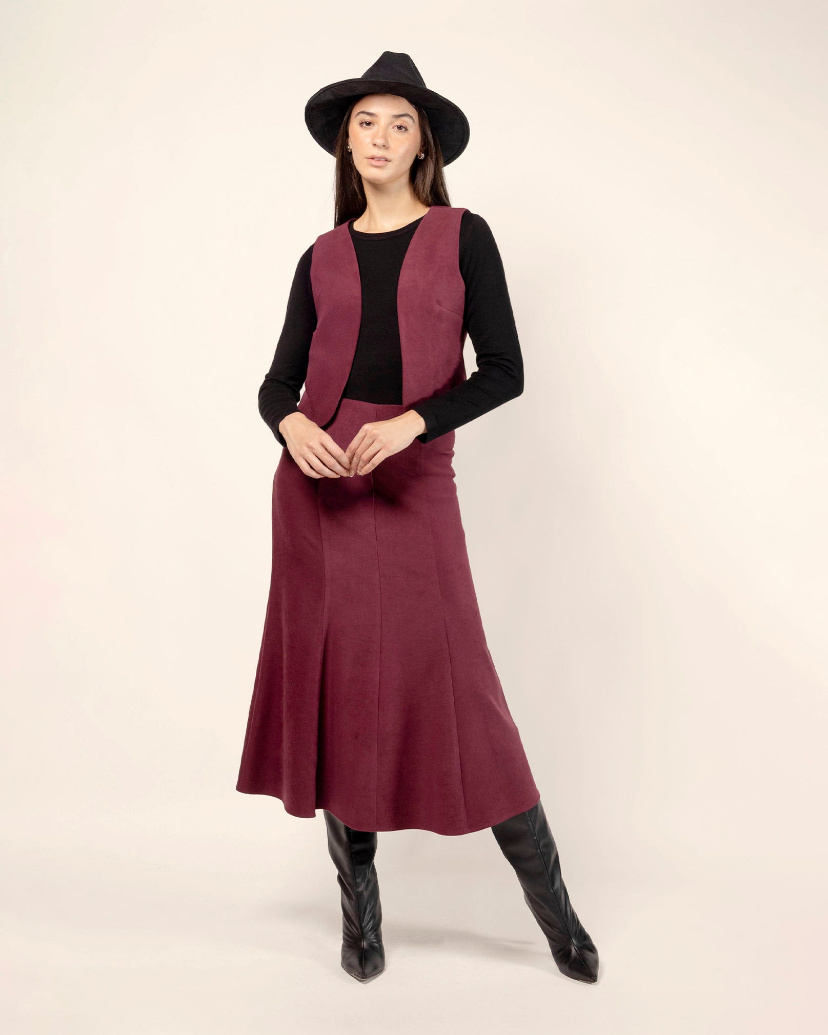 Blusa tejida manga larga cuello redondo