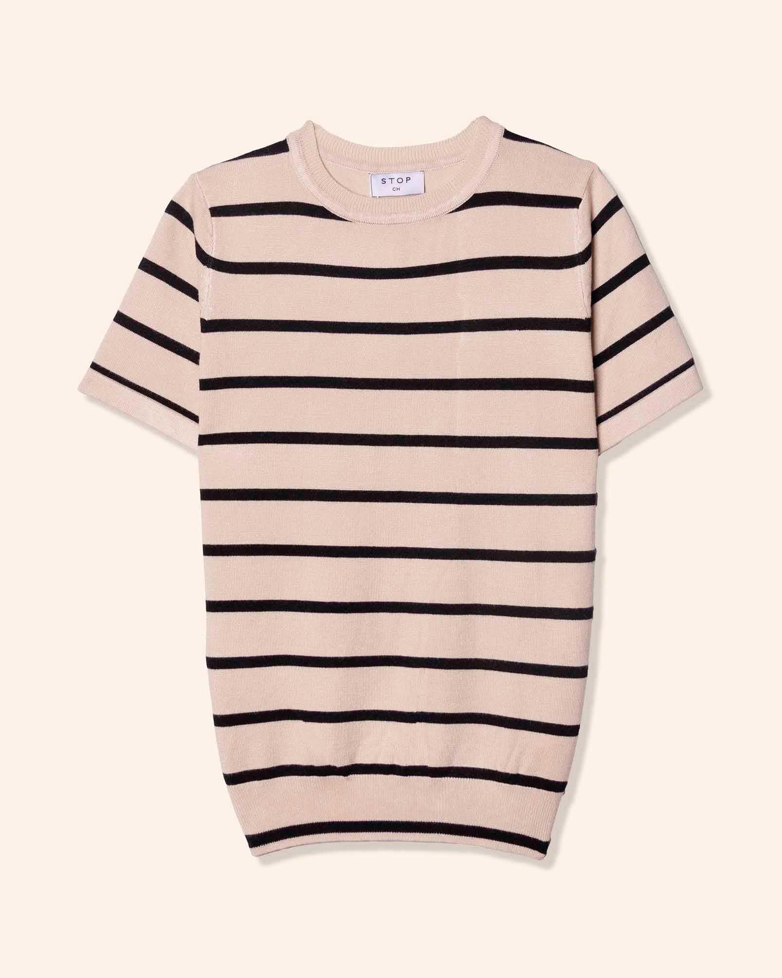 Blusa tejida rayas cuello redondo