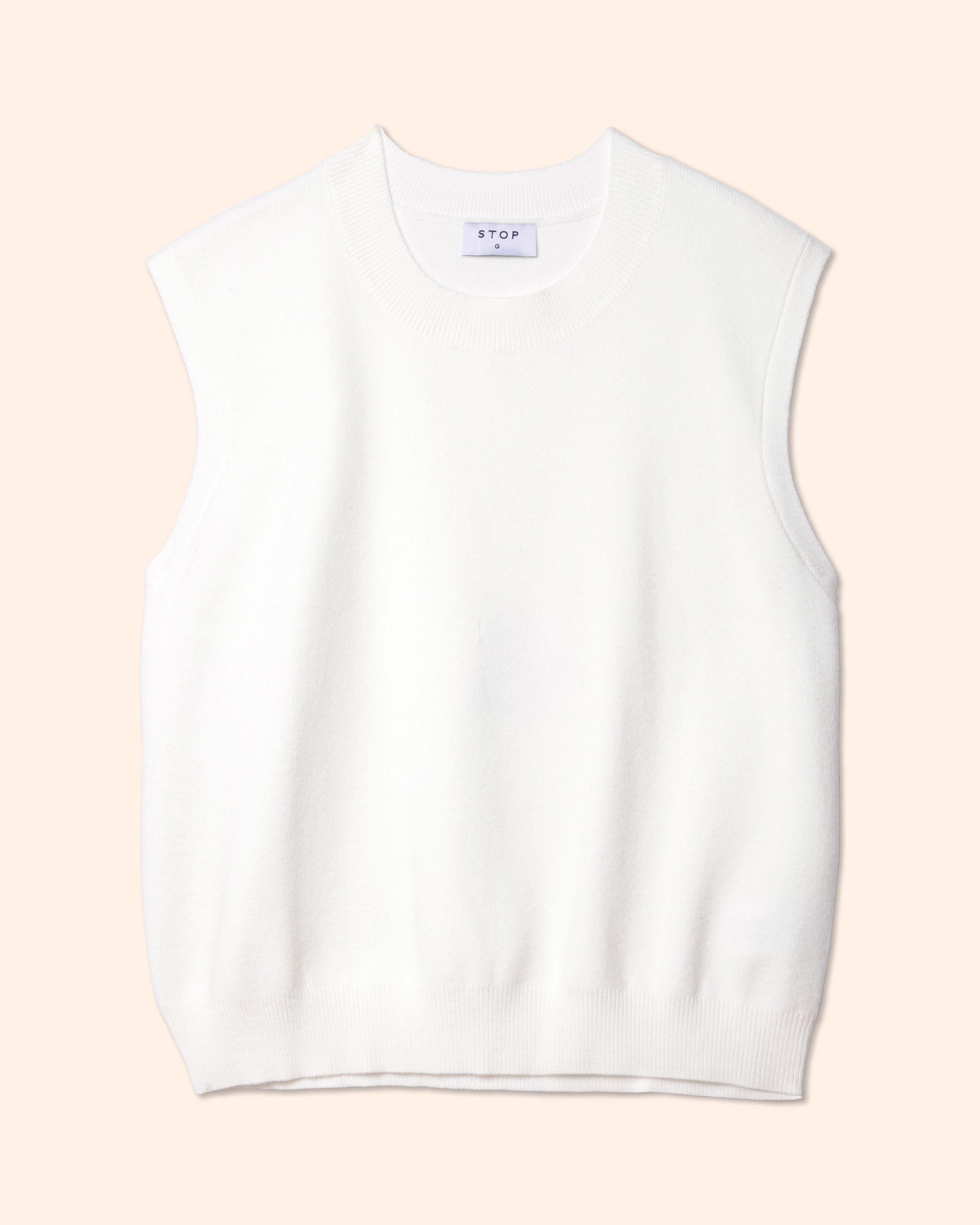 Blusa tejida cuello redondo sin mangas