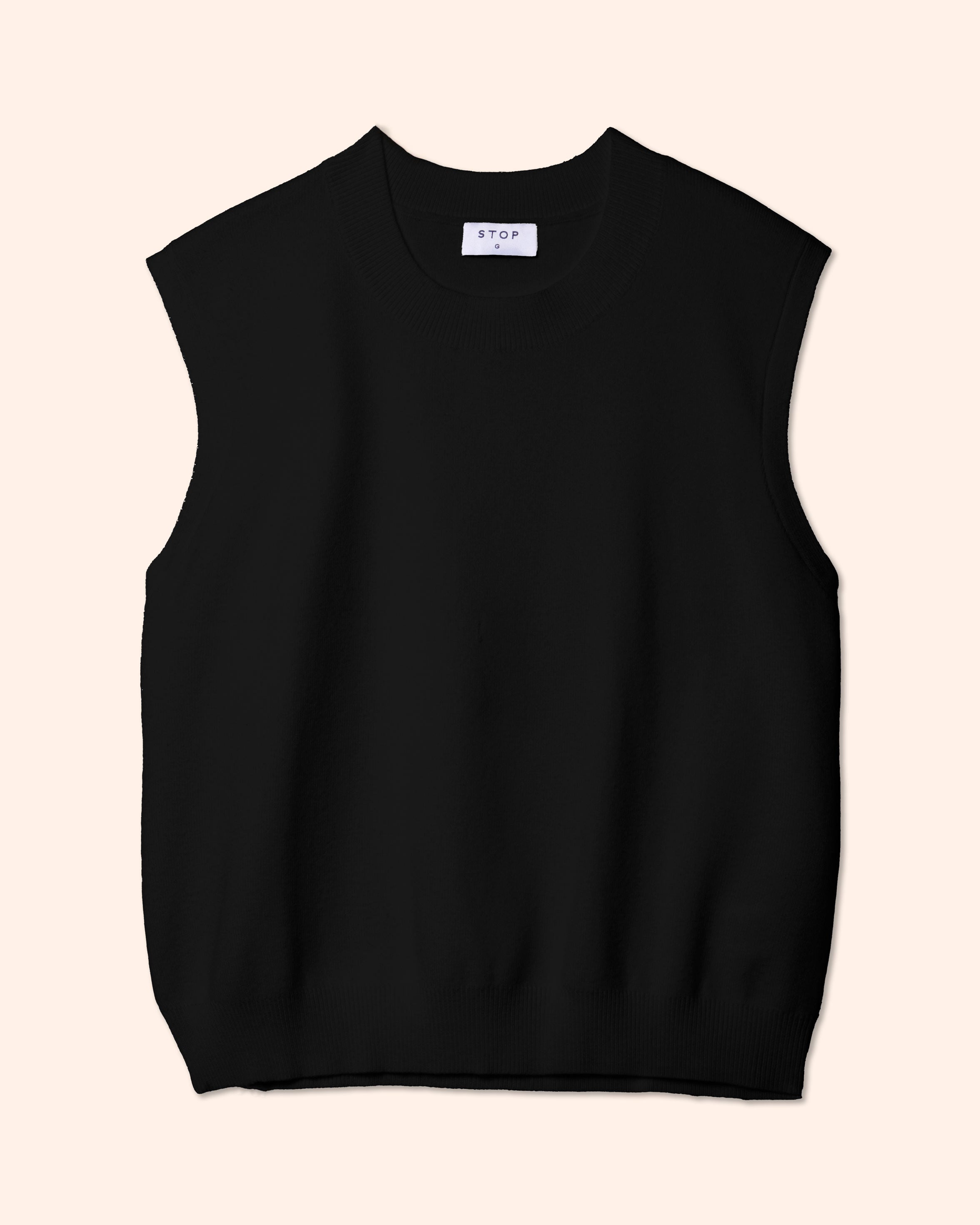 Blusa tejida cuello redondo sin mangas