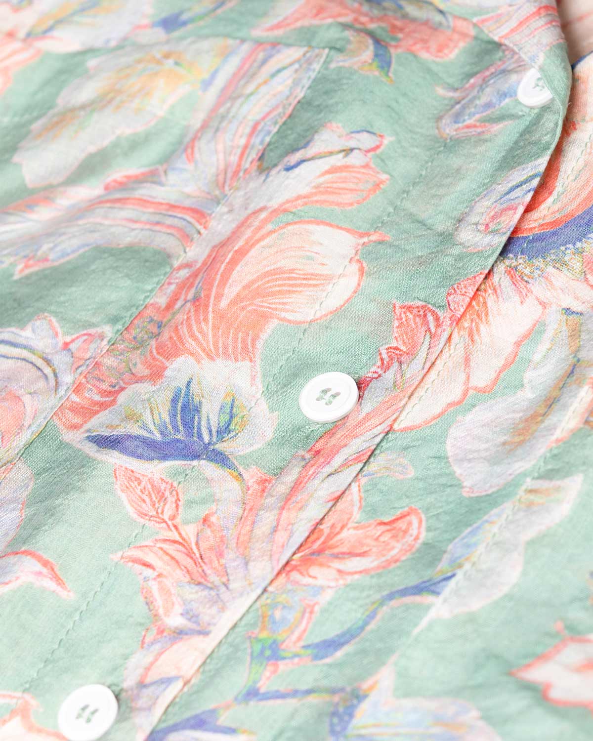 Blusón camisero estampado manga larga