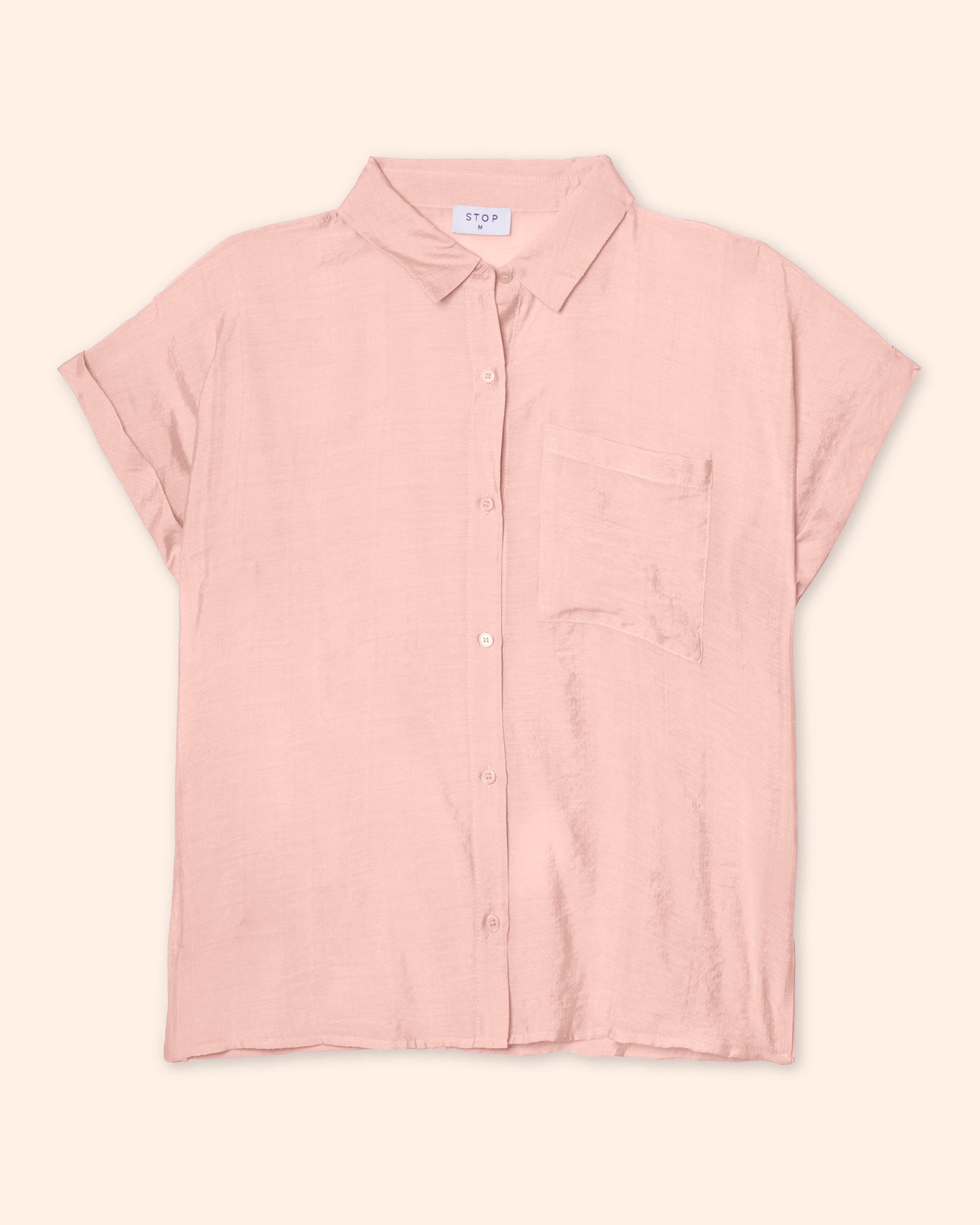 Camisa manga corta con bolsa, tela ligera