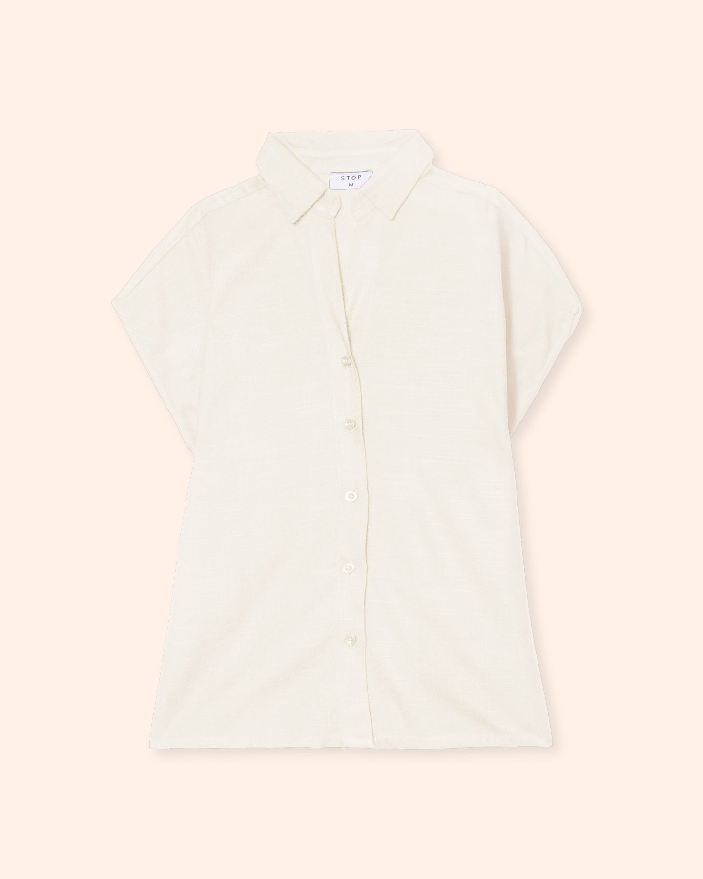 Camisa manga corta efecto lino