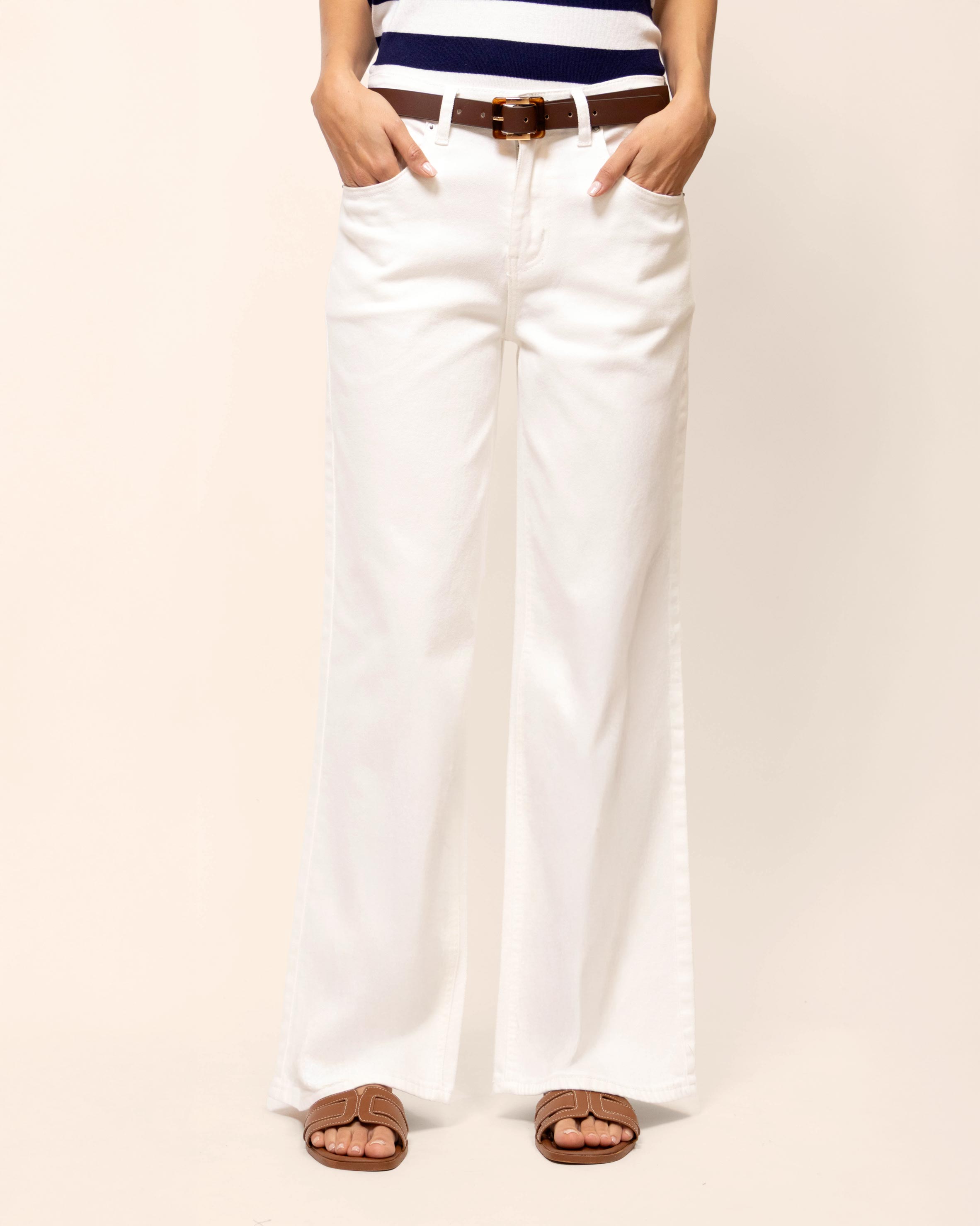 Jeans wide leg mezclilla stretch