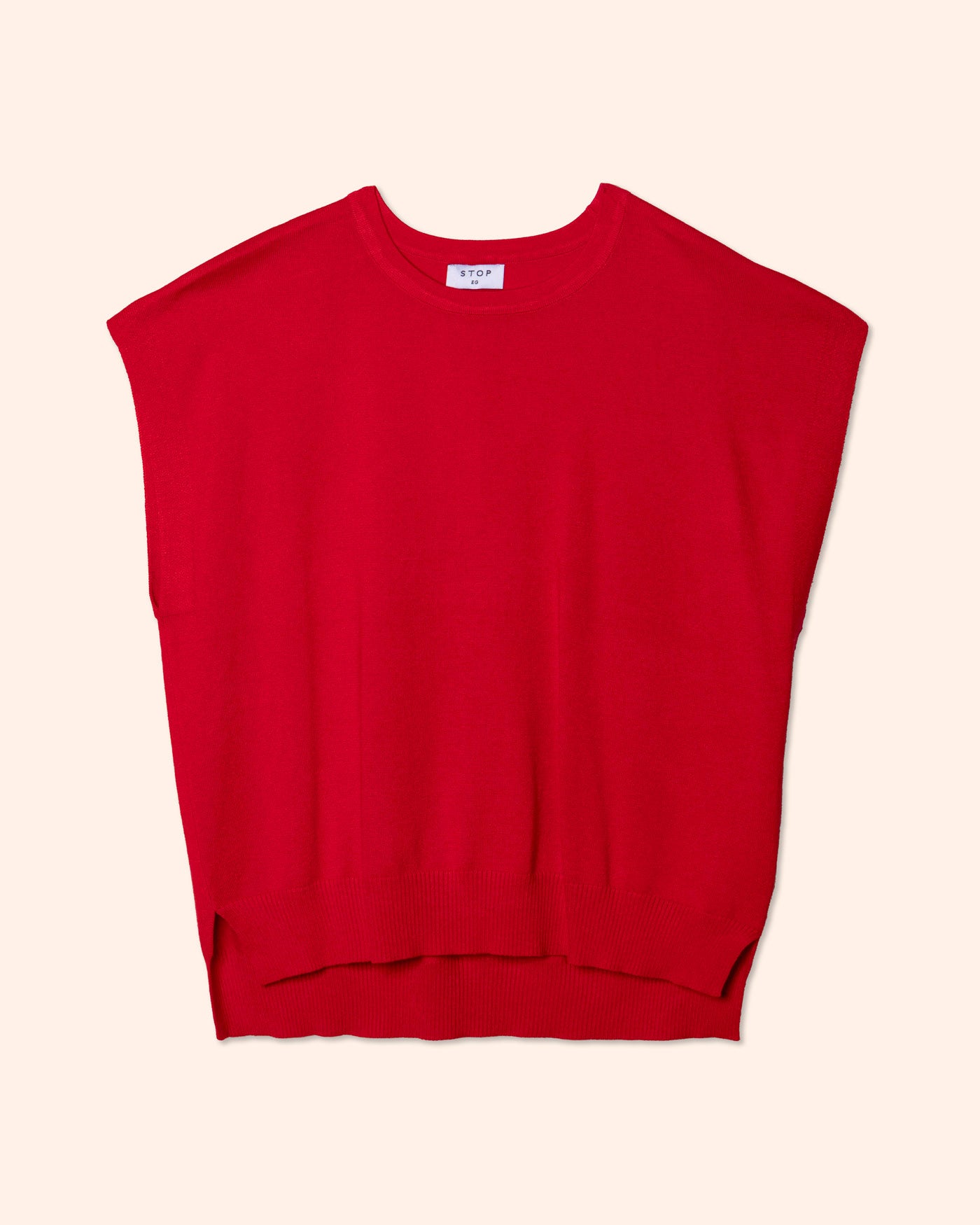 Blusa tejida manga corta cuello redondo