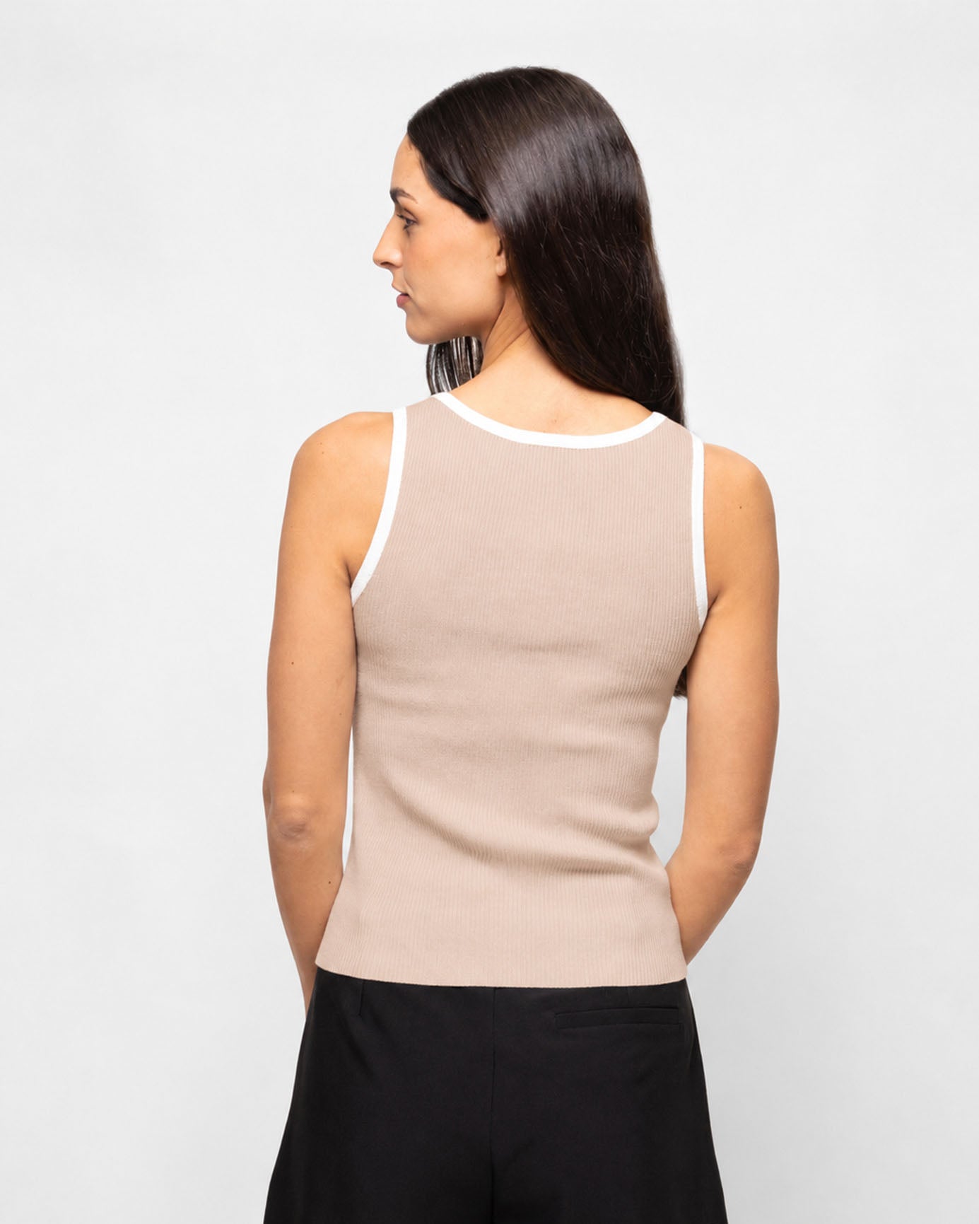 Blusa tejida tirantes bies contraste