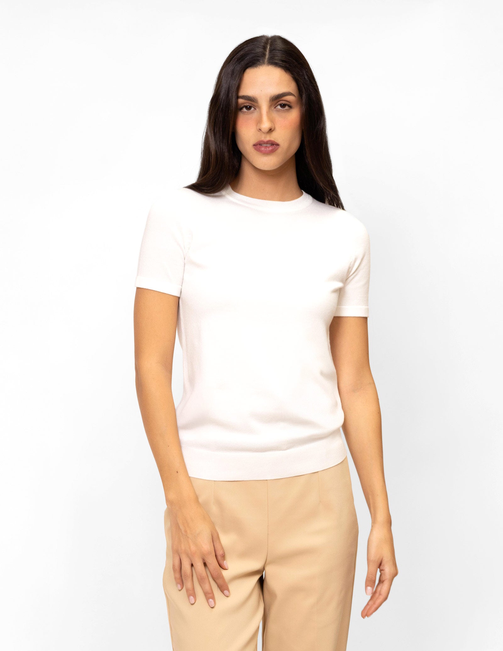 Blusa tejida manga corta